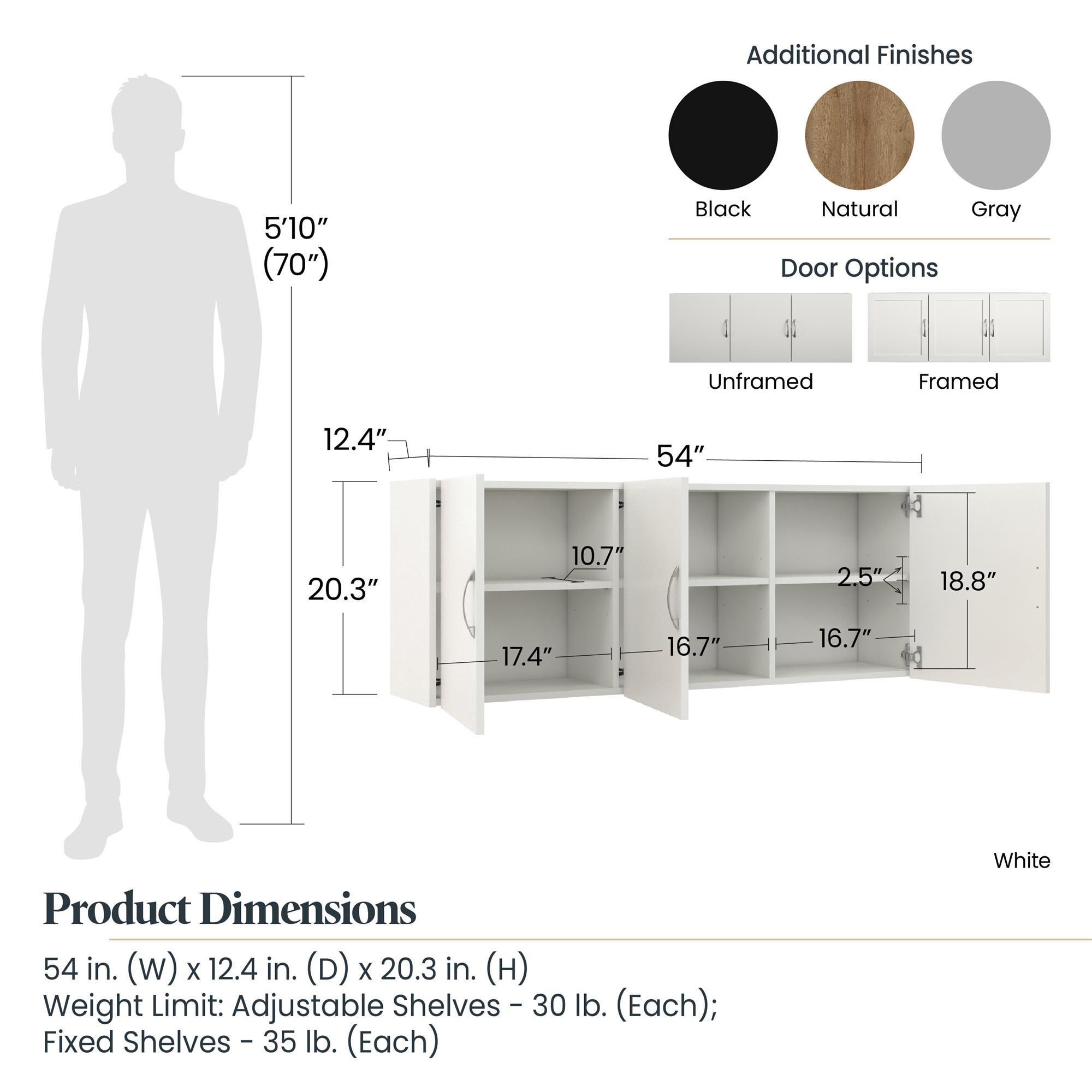 Systembuild Evolution Lory 54" Wall Cabinet, Natural