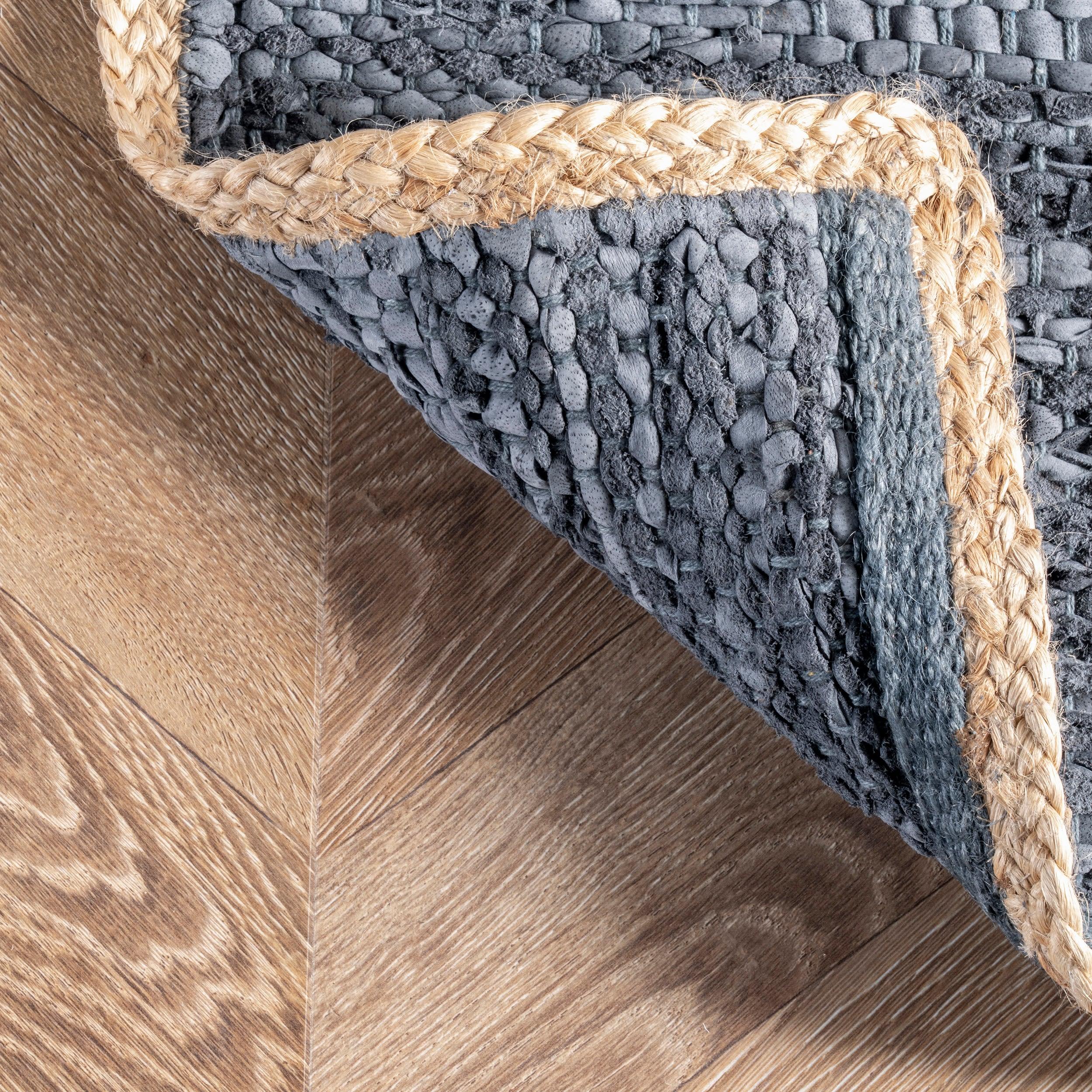 Nuloom Sabby Hand Woven Leather Flatweave Indoor Area Rug, 5' x 8'