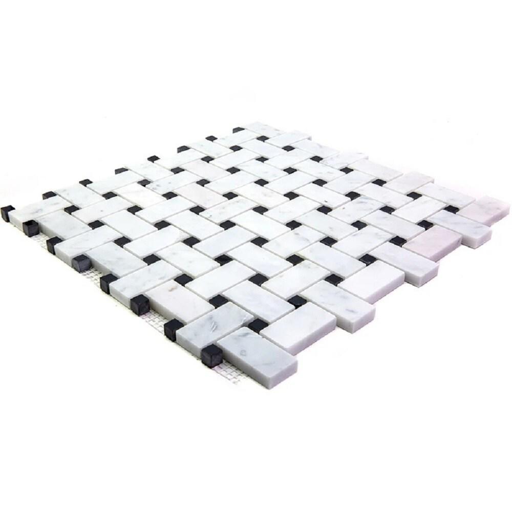 12" x 12" Natural Stone Basketweave Mosaic Wall & Floor Tile