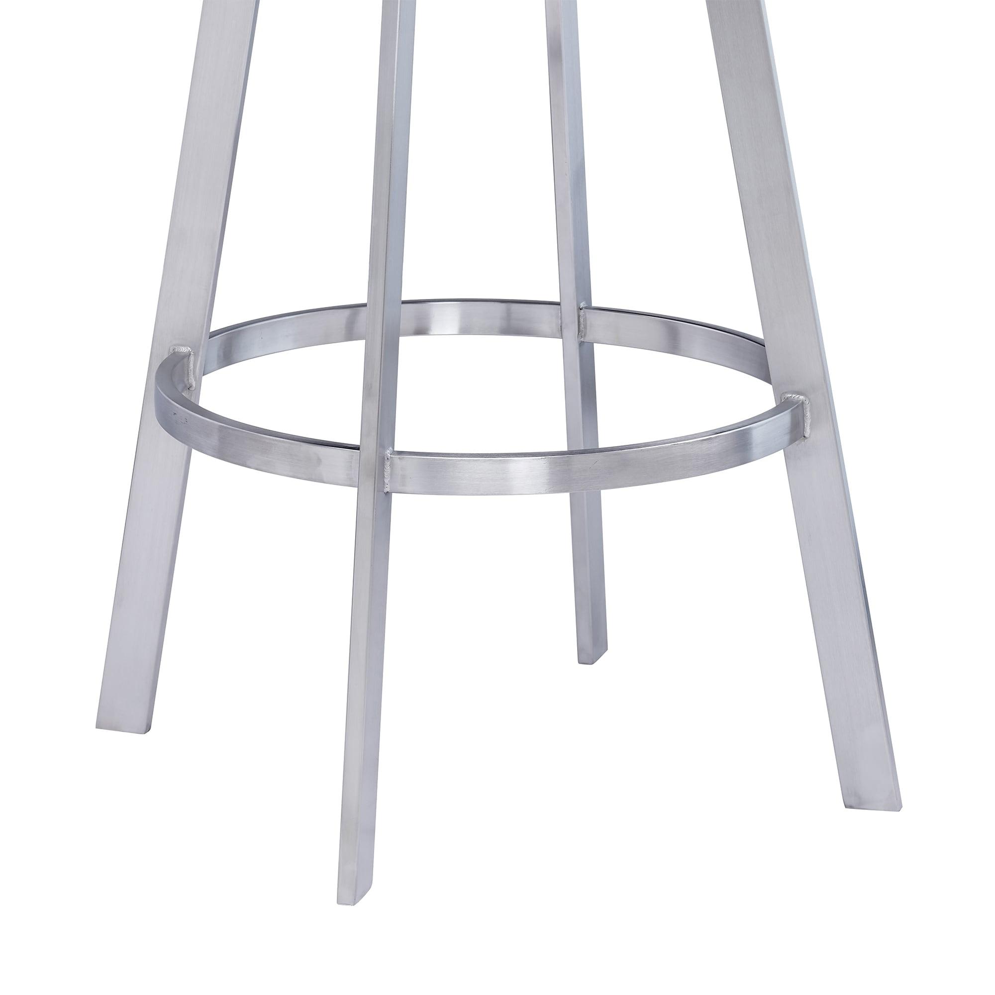 26" Saturn Faux Leather Counter Height Barstool: Swivel, Low Back, Armen Living