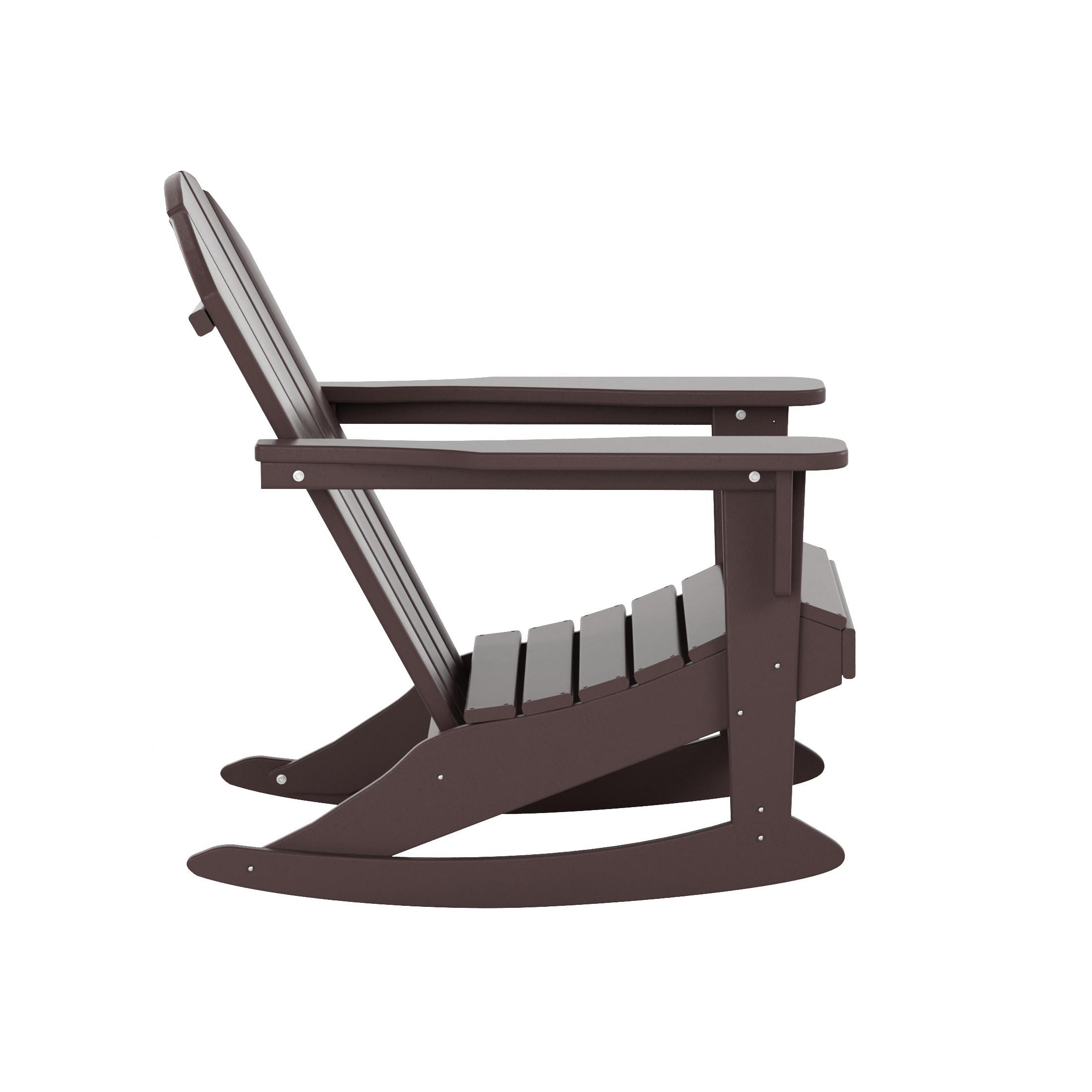Polytrends  Laguna Hdpe All Weather Outdoor Patio Rocking Chair Dark Brown