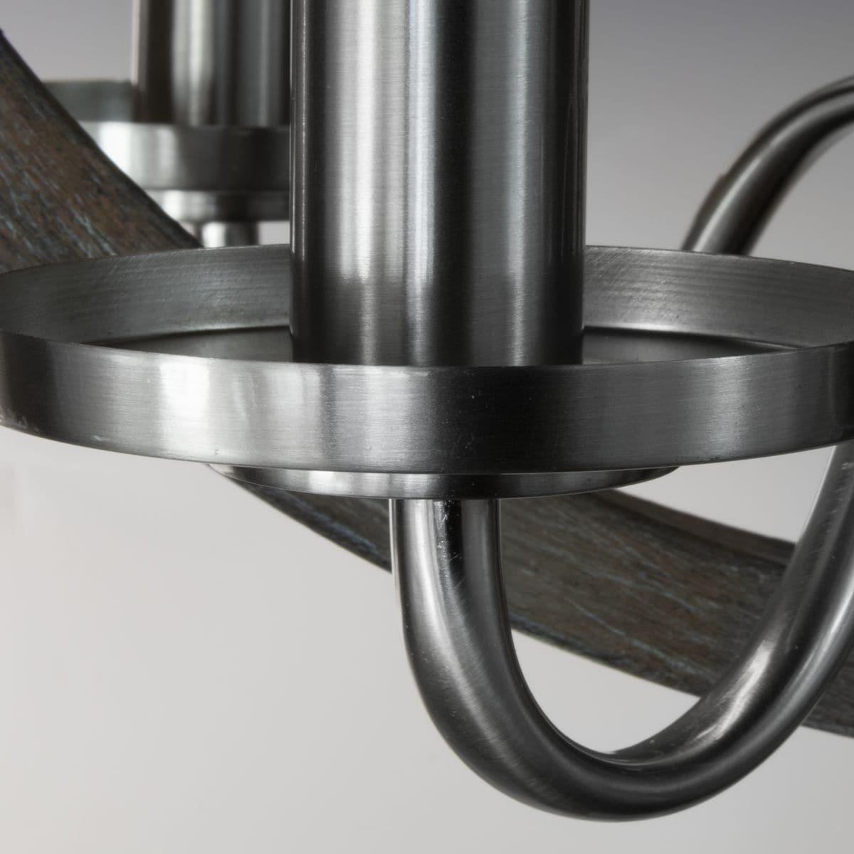Progress Lighting Fontayne 6-Light Chandelier, Brushed Nickel, Candelabra Lights, Steel Material, Dry Rated.