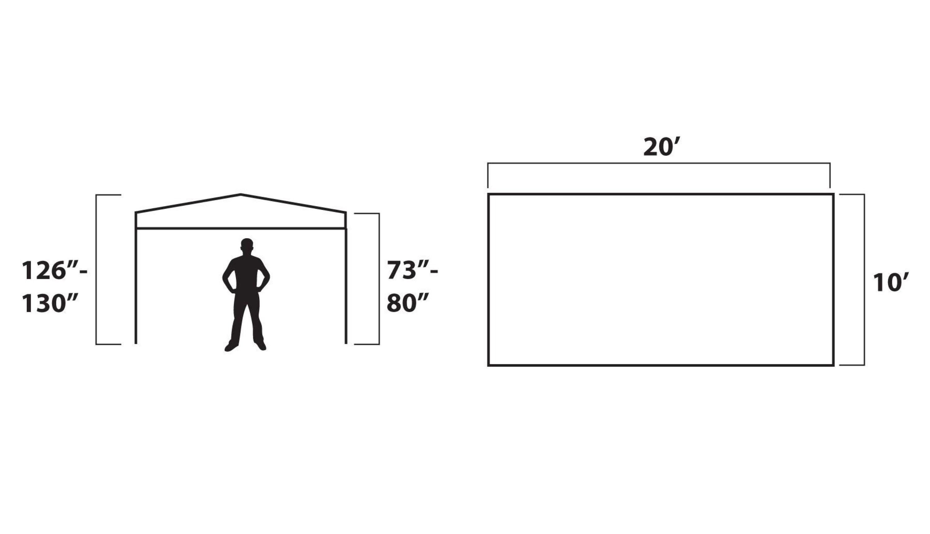 The Party 20 Ft. W x 10 Ft. D Steel Pop-Up Party Tent Canopy