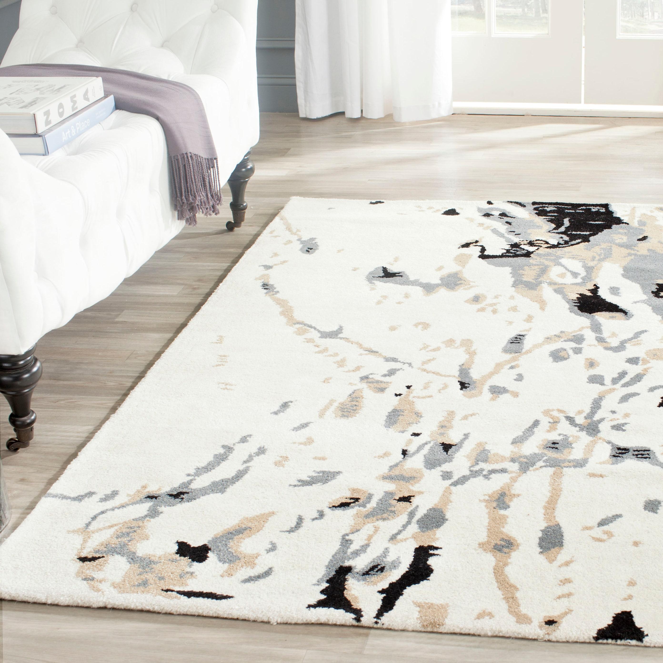 Bella BEL117 Hand Tufted Accent Rug - Ivory/Grey - 3'x5' - Safavieh.