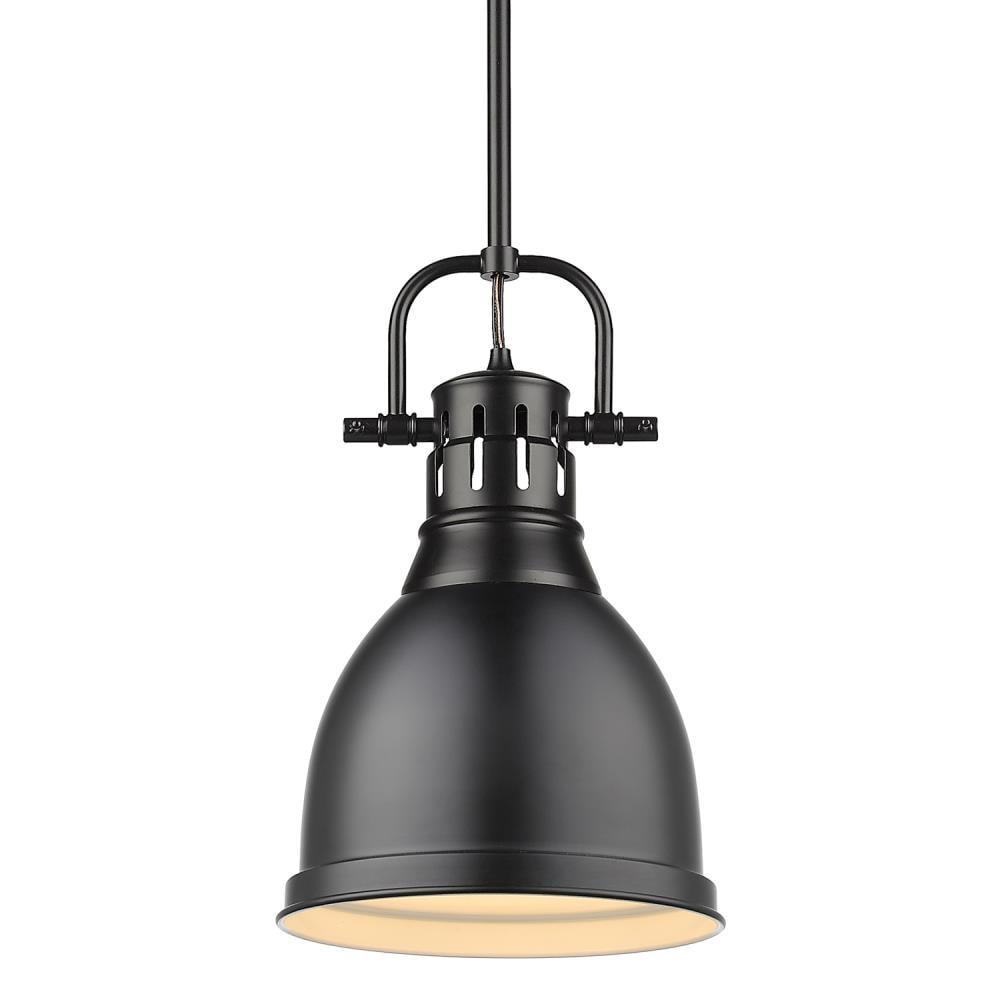 Golden Lighting Duncan 1-Light Small Pendant in Matte Black