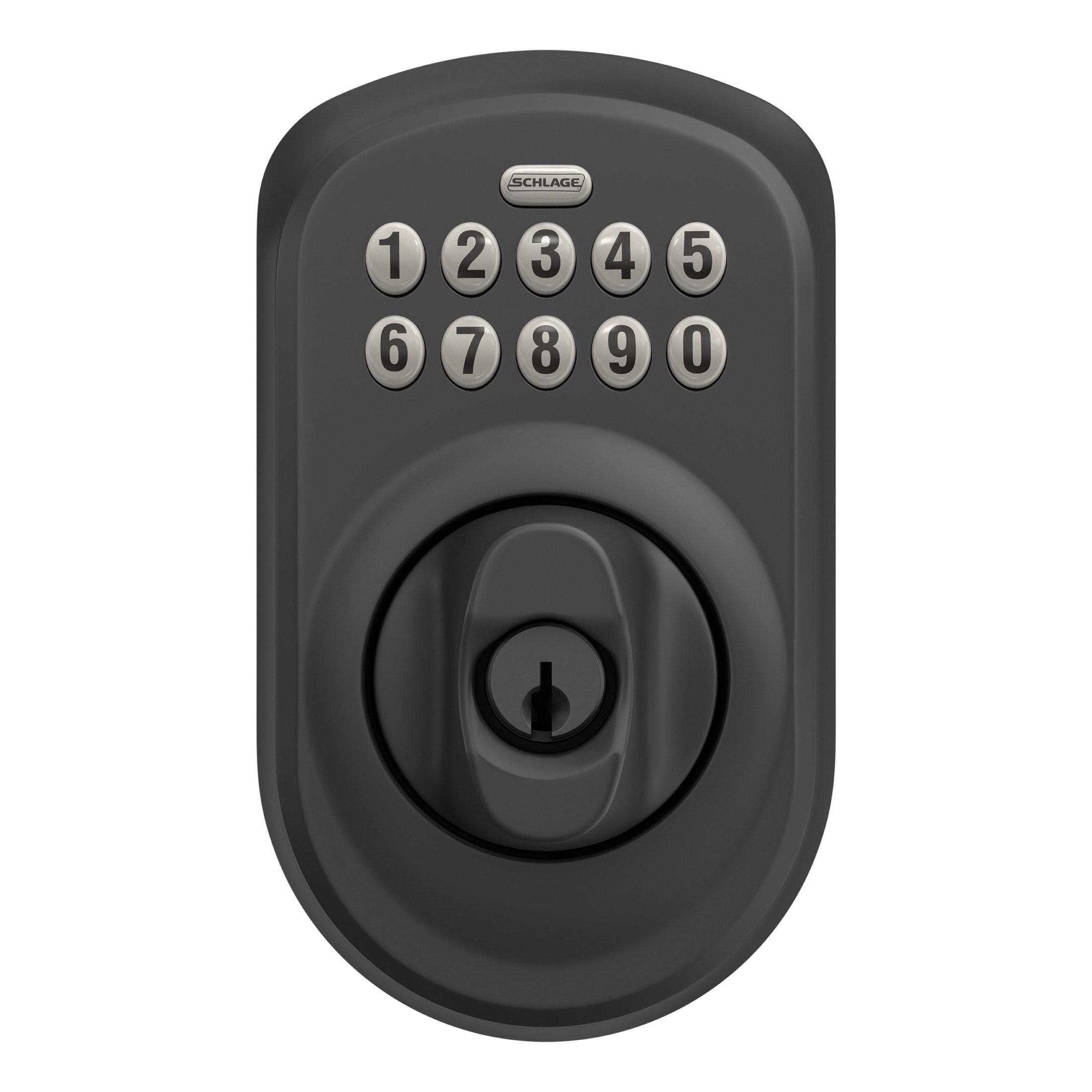 Schlage BE365 PLY 622 Keypad Electronic Deadbolt, Matte Black