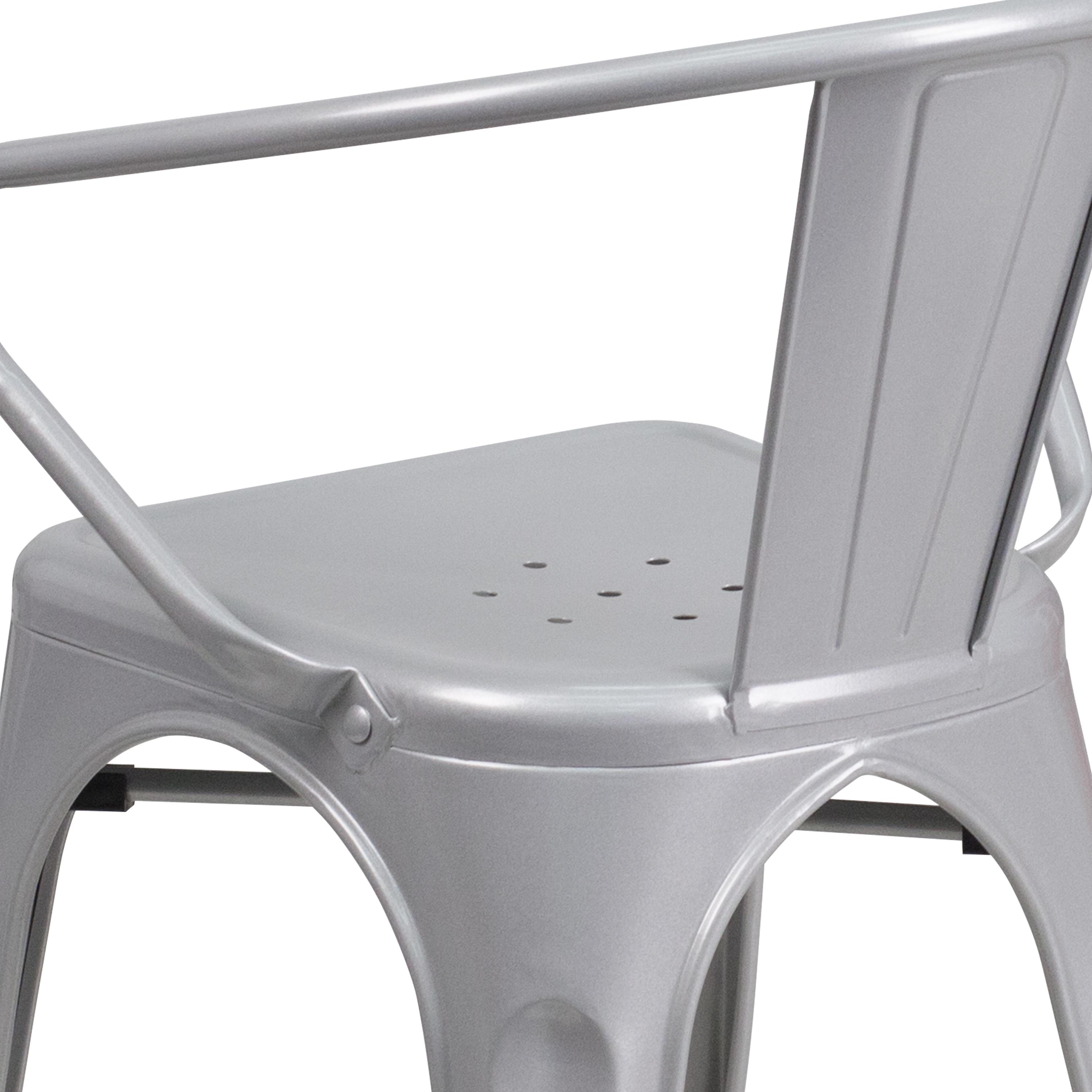 Hucheson Metal Indoor-Outdoor Chair with Arms