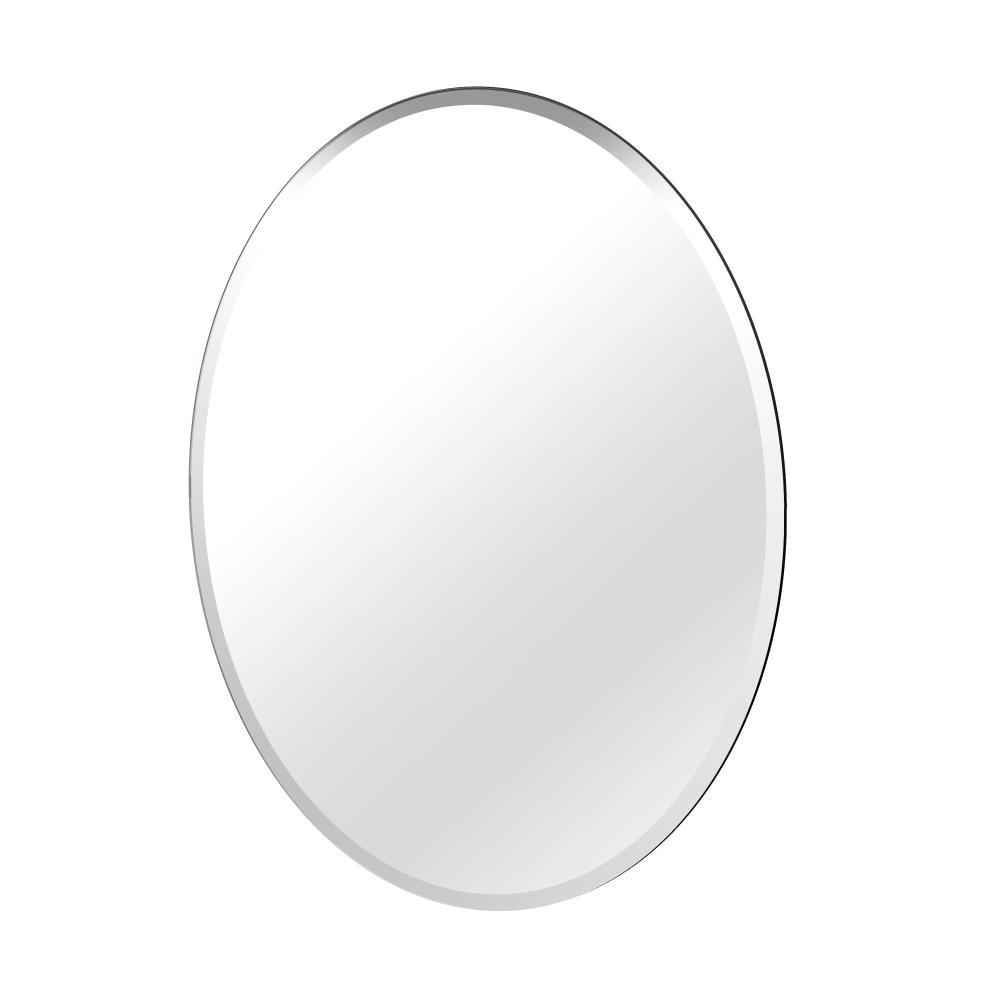 Gatco Modern Frameless Beveled Oval Wall Bathroom / Vanity Mirror