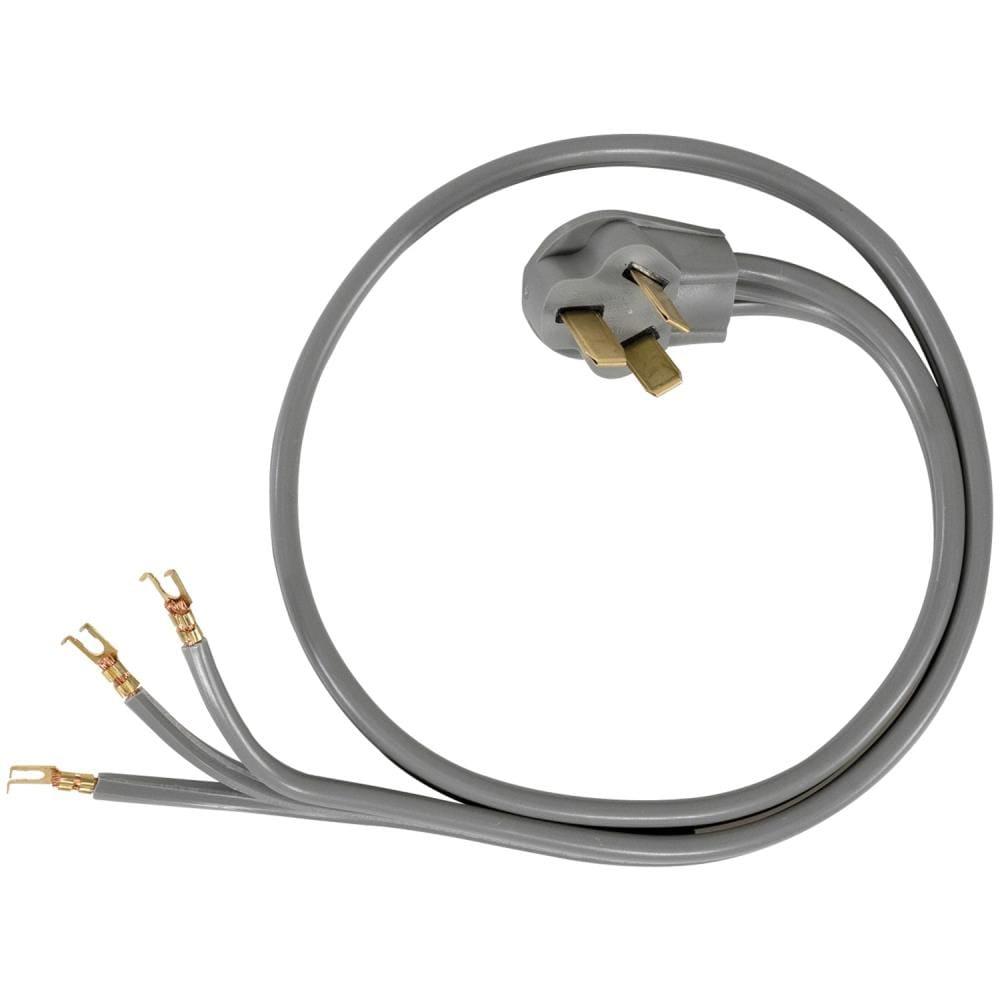 Certified Appliance Accessories 40-Amp Appliance Power Cord, 3 Prong Range Cord, 3 Wires with Open-End Connectors, 6 Feet, Copper Wire