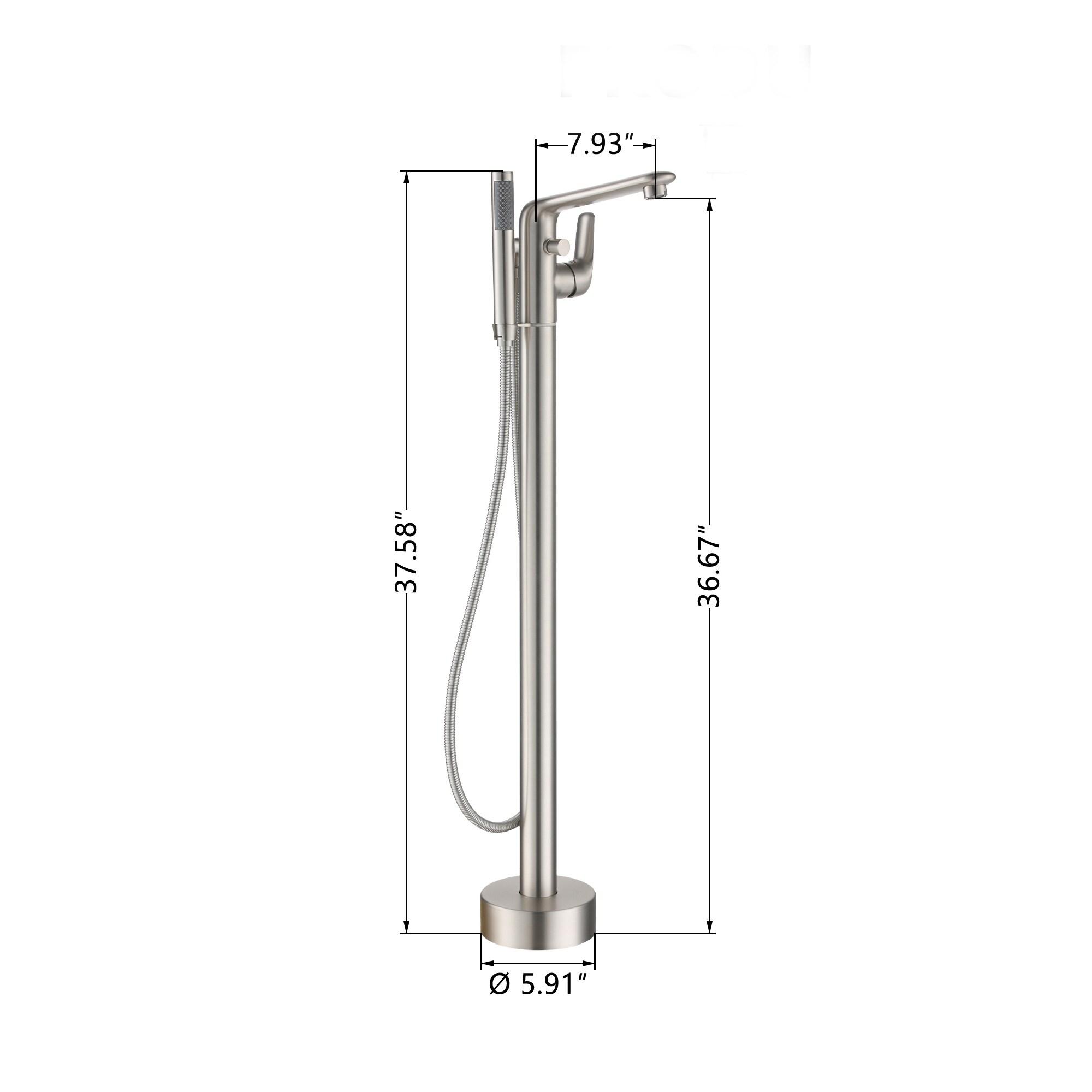 CASAINC KCLT0054-BN Single Handle Freestanding Bathtub Faucet with Diverter and Handshower