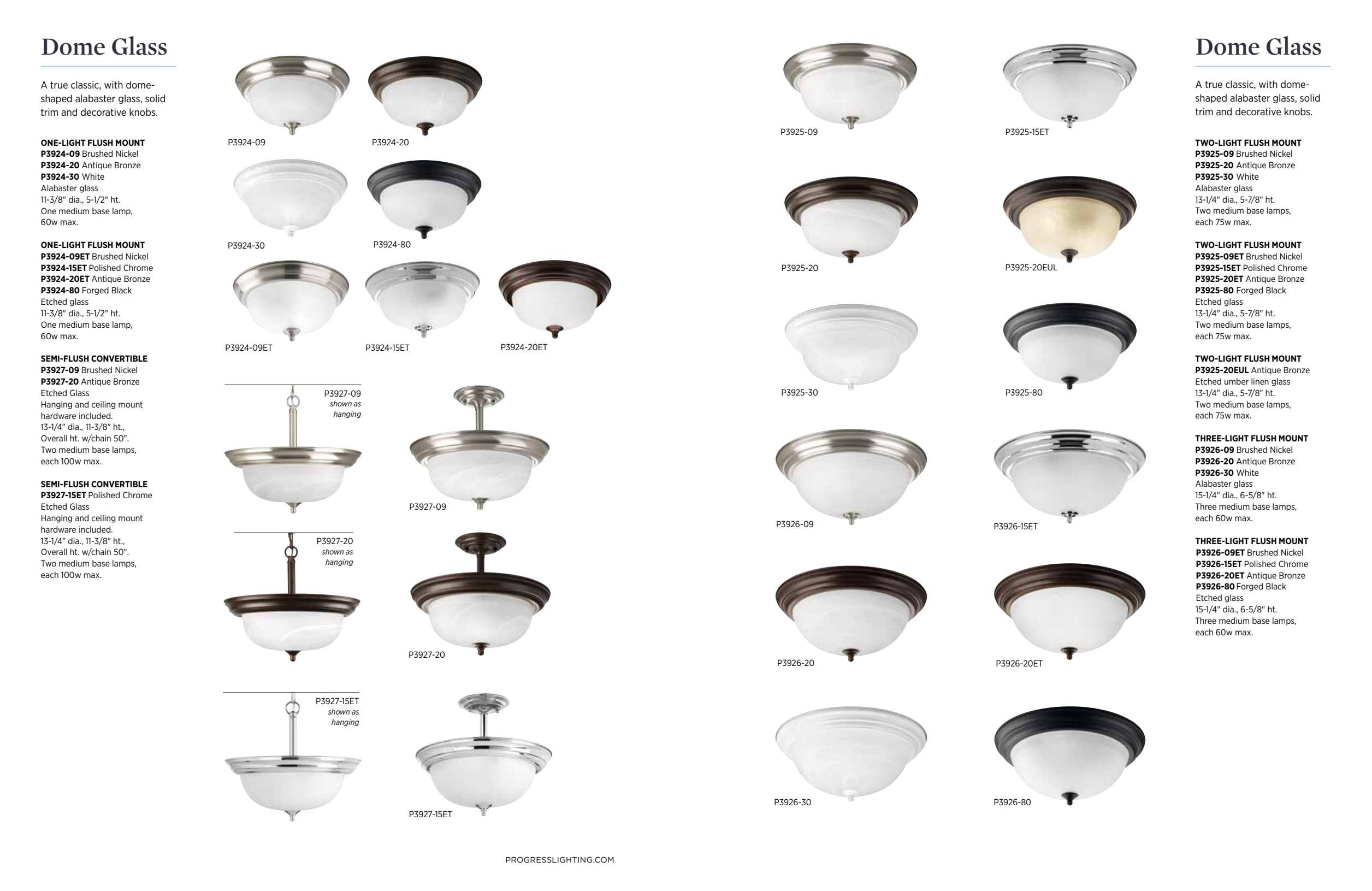 Progress Lighting, Melon, 3-Light Flush Mount, Antique Bronze, Etched Ribbed Melon Glass