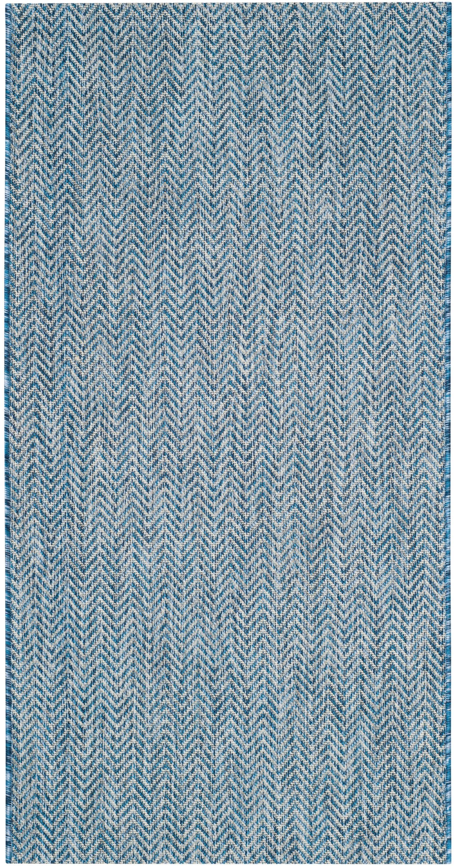 Courtyard CY8022 Power Loomed Indoor and Outdoor Accent Rug - Navy/Grey - 2'7"x5' - Safavieh