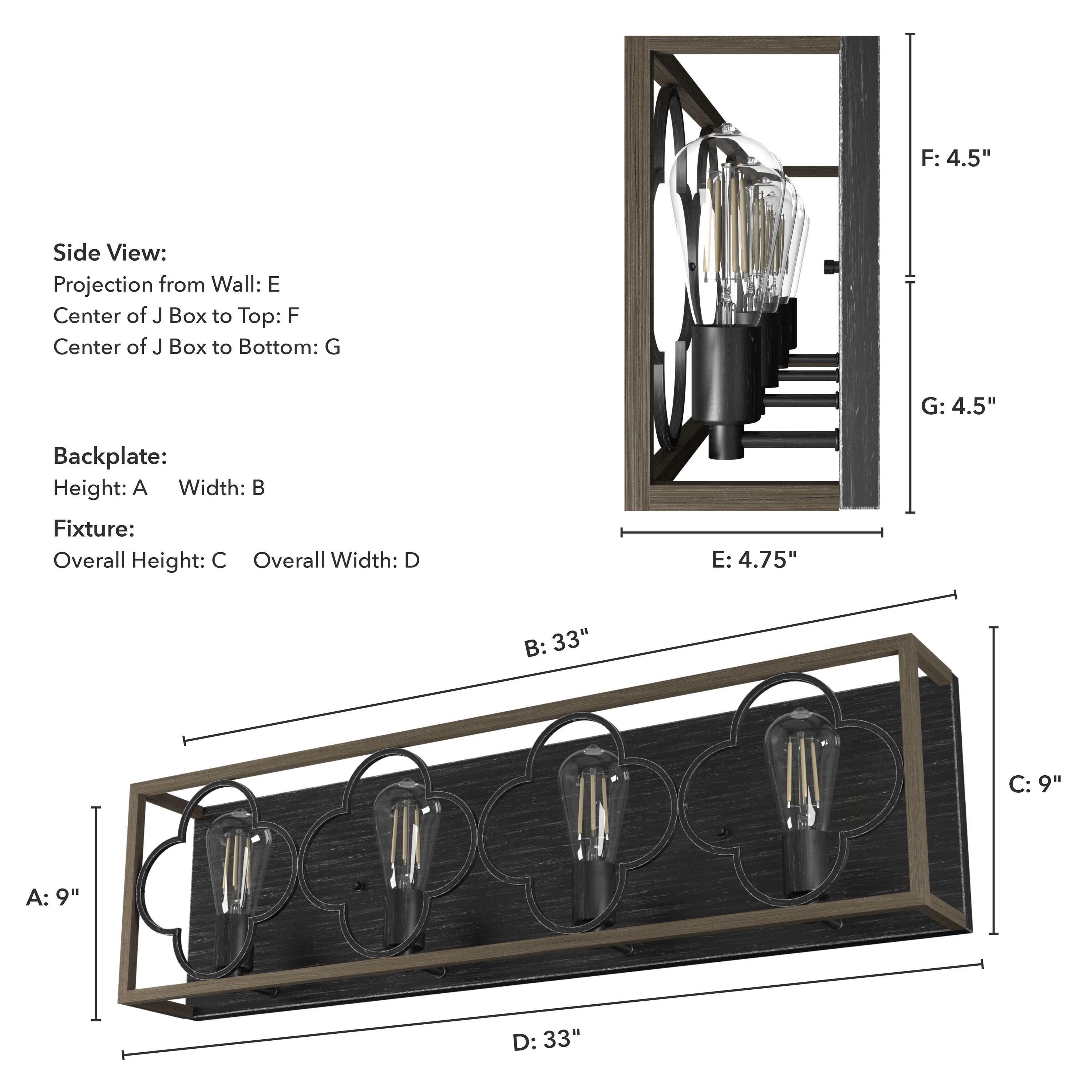 Gablecrest 4 Light  Flush Mount Bathroom Vanity Wall Light Fixture