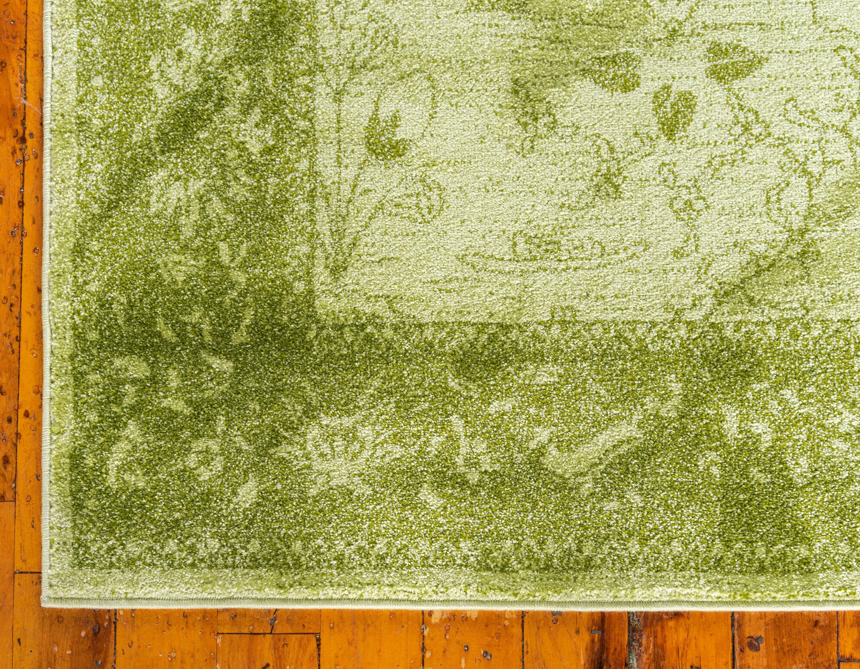 Unique Loom 7' 1 x 10' 0 Light Green La Jolla Floral Area Rug