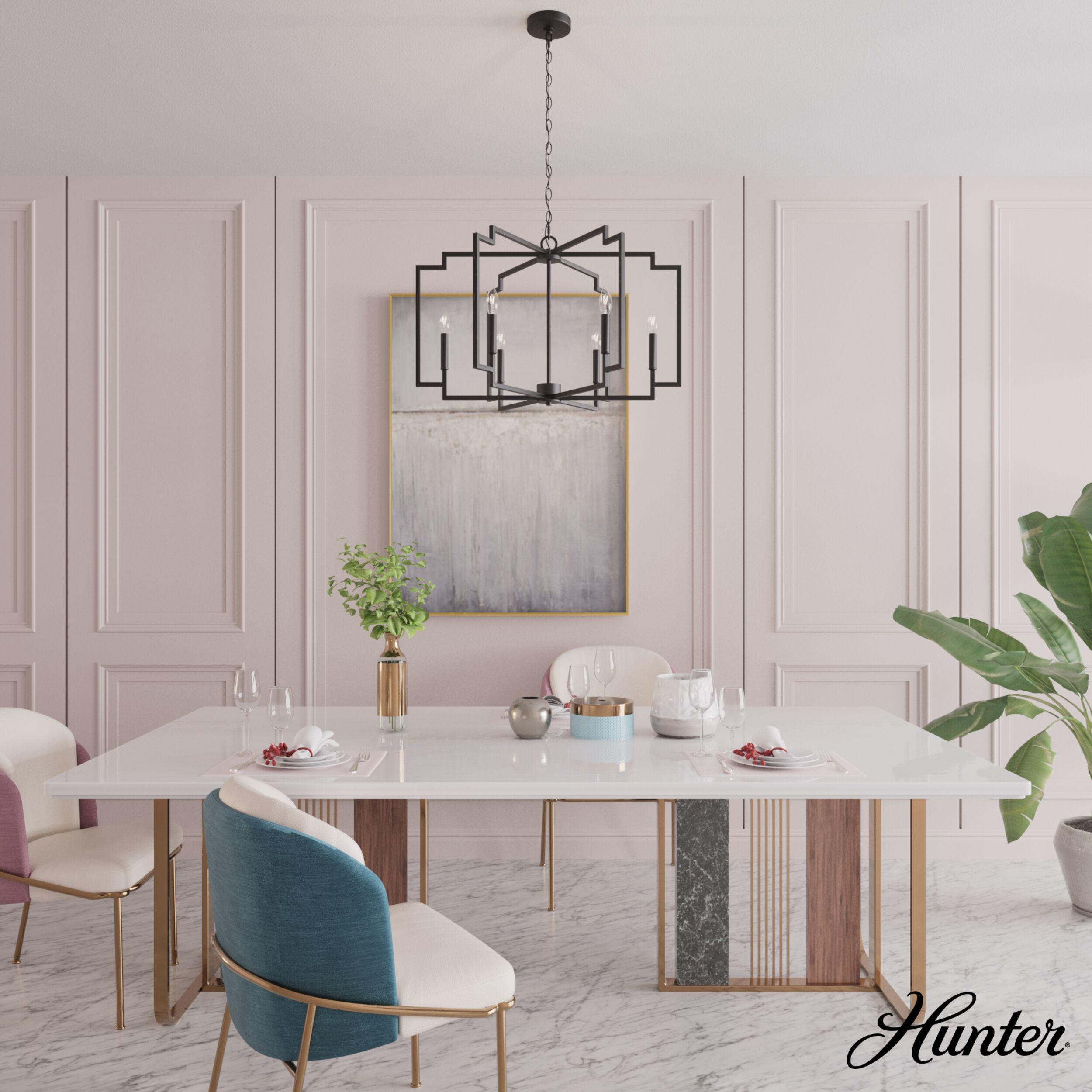 Hunter Fan Hunter 30 Inch Zoanne 6 Light Chandelier Ceiling Light Fixture