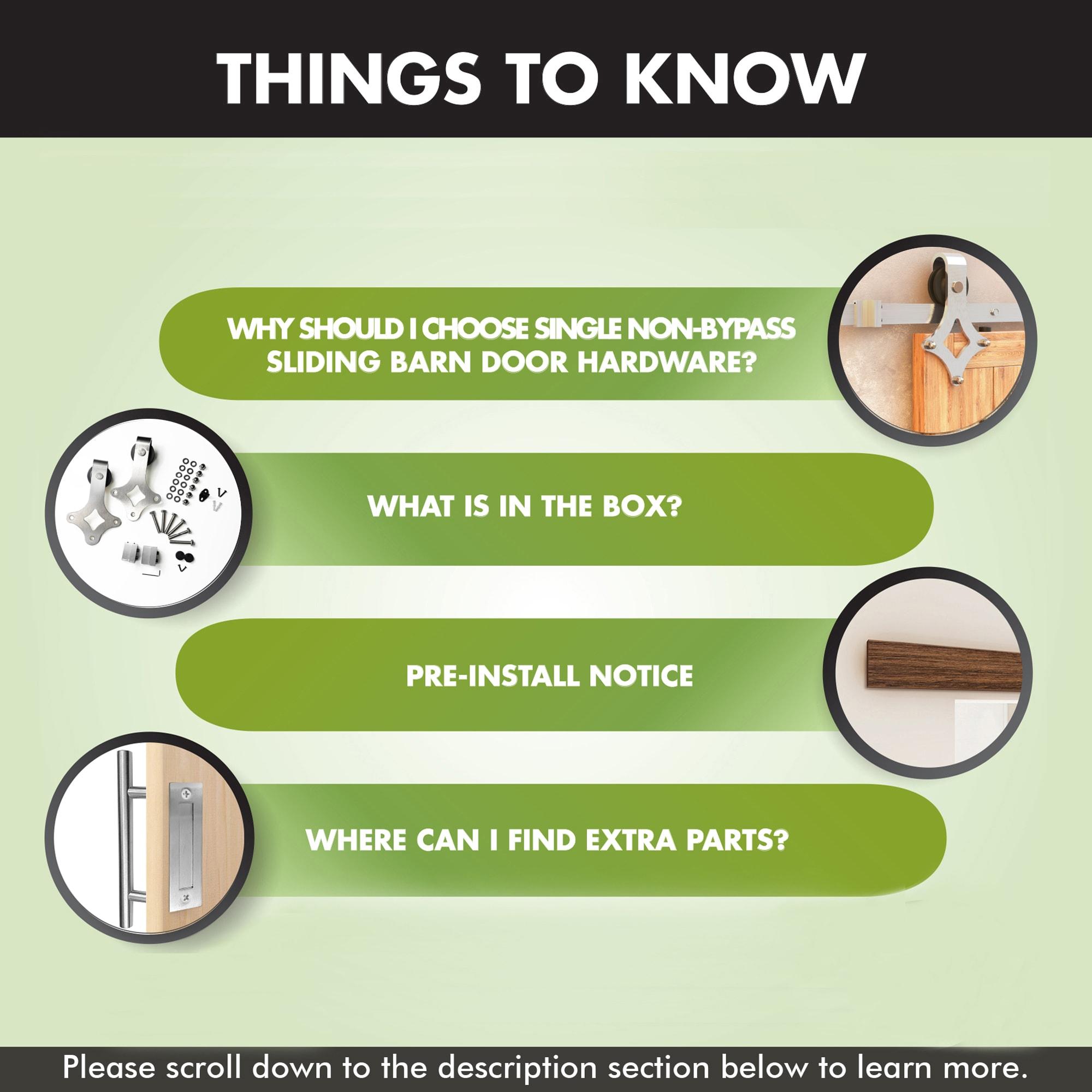 Homacer Brushed Nickel Diamond Design Non-Bypass Single Track One Door Hardware Kit( Door Not Included)