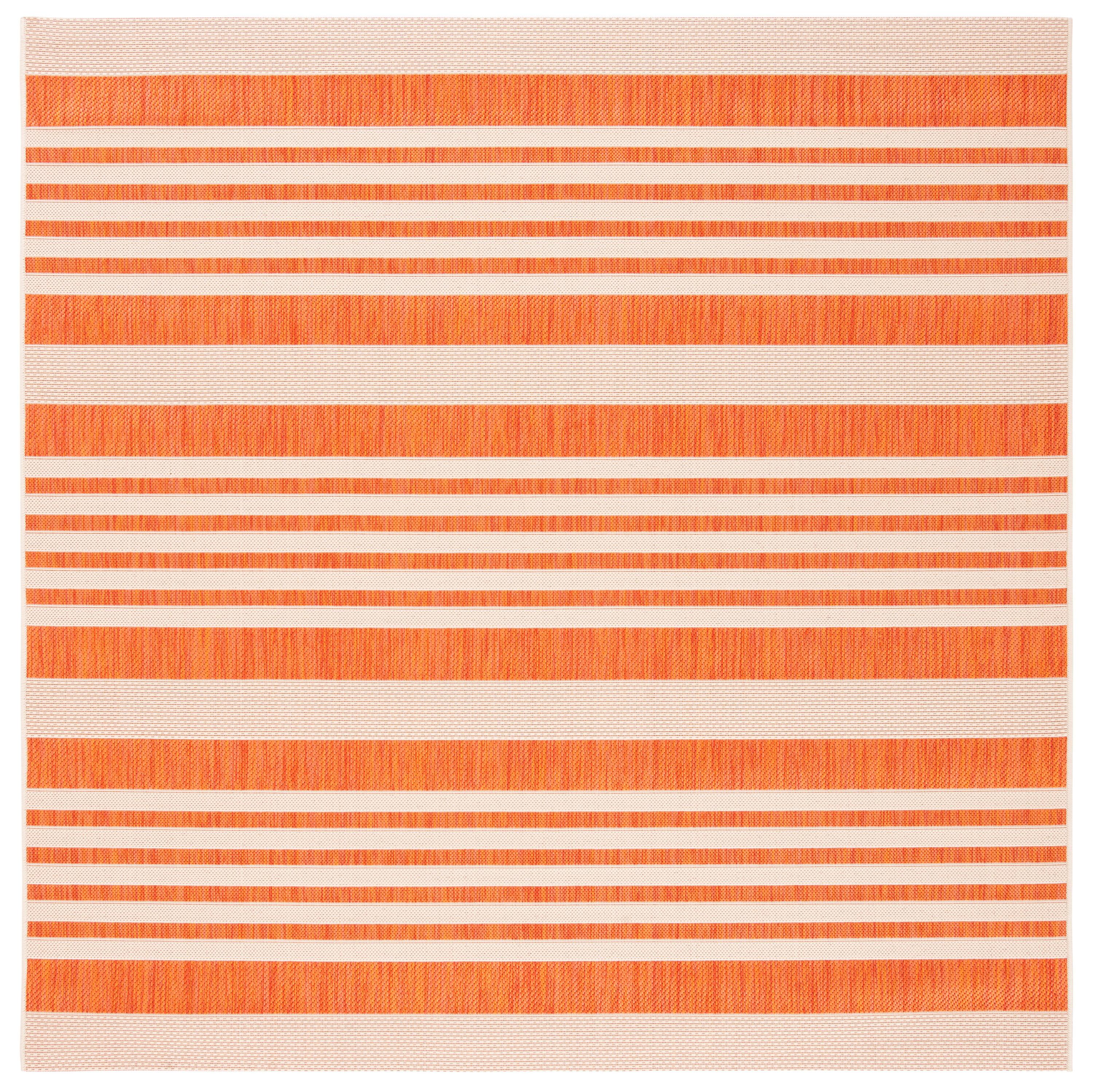 Courtyard CY6062 Power Loomed Indoor/Outdoor Area Rug - Terracotta/Beige - 6'7"x6'7" - Safavieh.