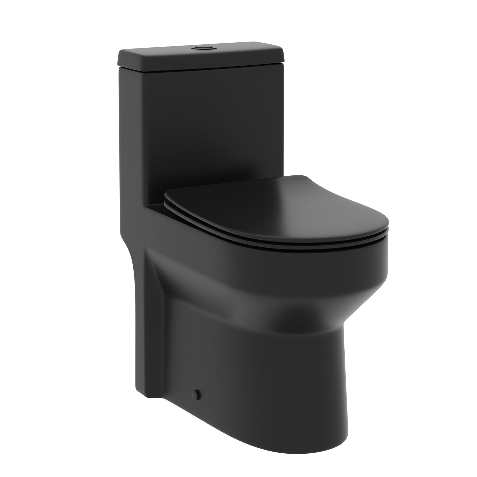 Liberty Compact Toilet, Modern One-Piece Round Toilet with Dual Flush, Easy Cleaning Fully Skirted Design(Seat Included)