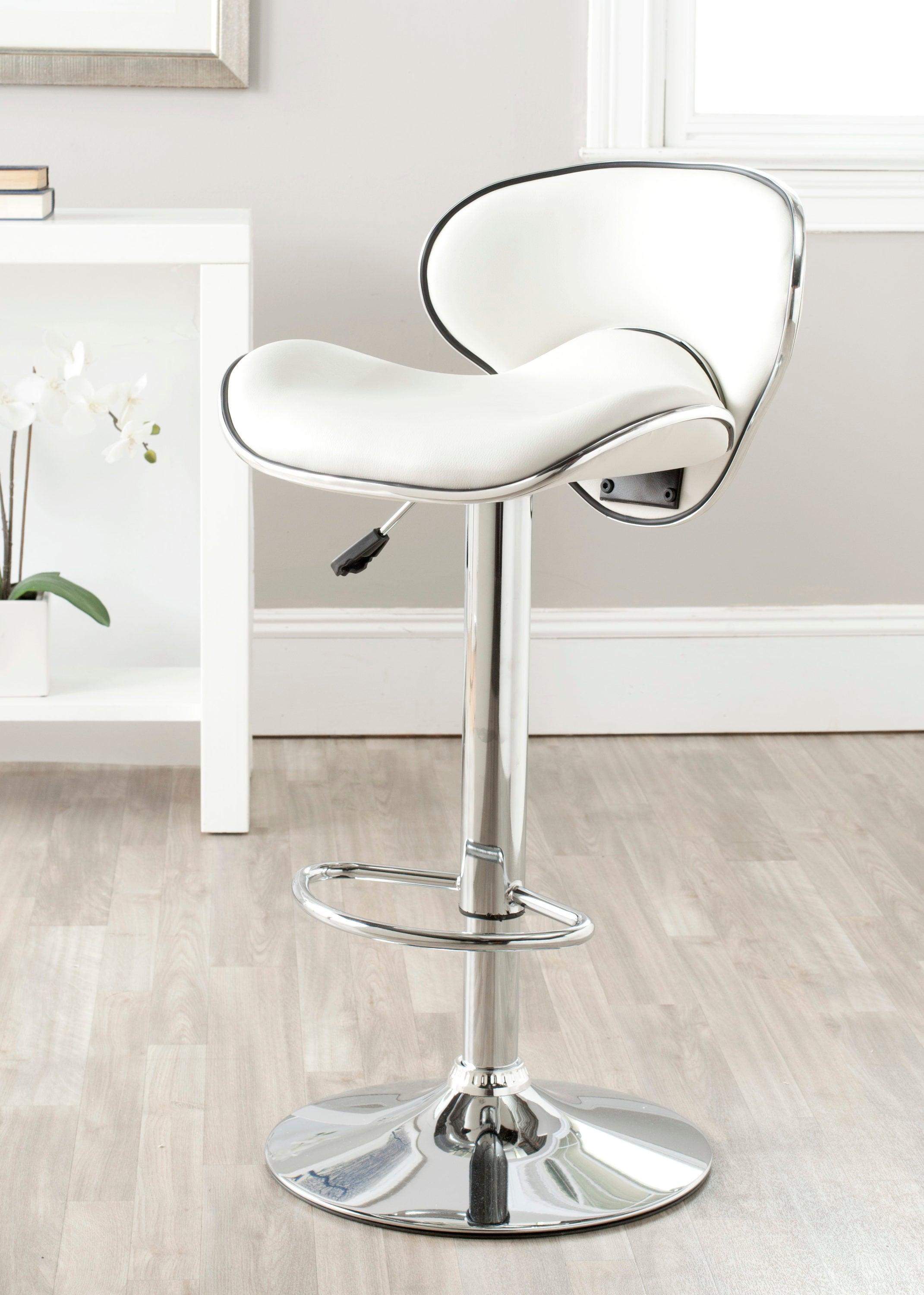 Shambi Swivel Bar Stool - FOX7515 - White - Safavieh Couture
