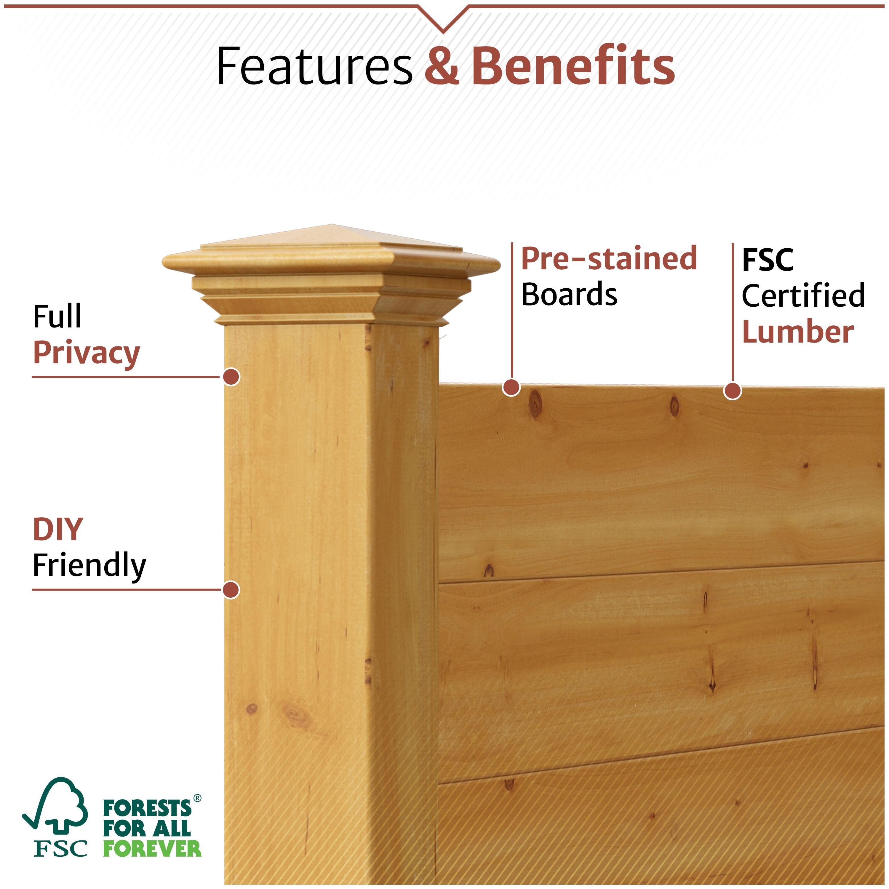 4ft H x 4ft W (2 Panels) No Dig Enclo Premium Wood Privacy Screen, Ideal Outdoor Privacy Wall, Pool Equipment Enclosure, Cedar Privacy Fence, Trash Can Enclosures, Air Conditioner Fence, EC18029