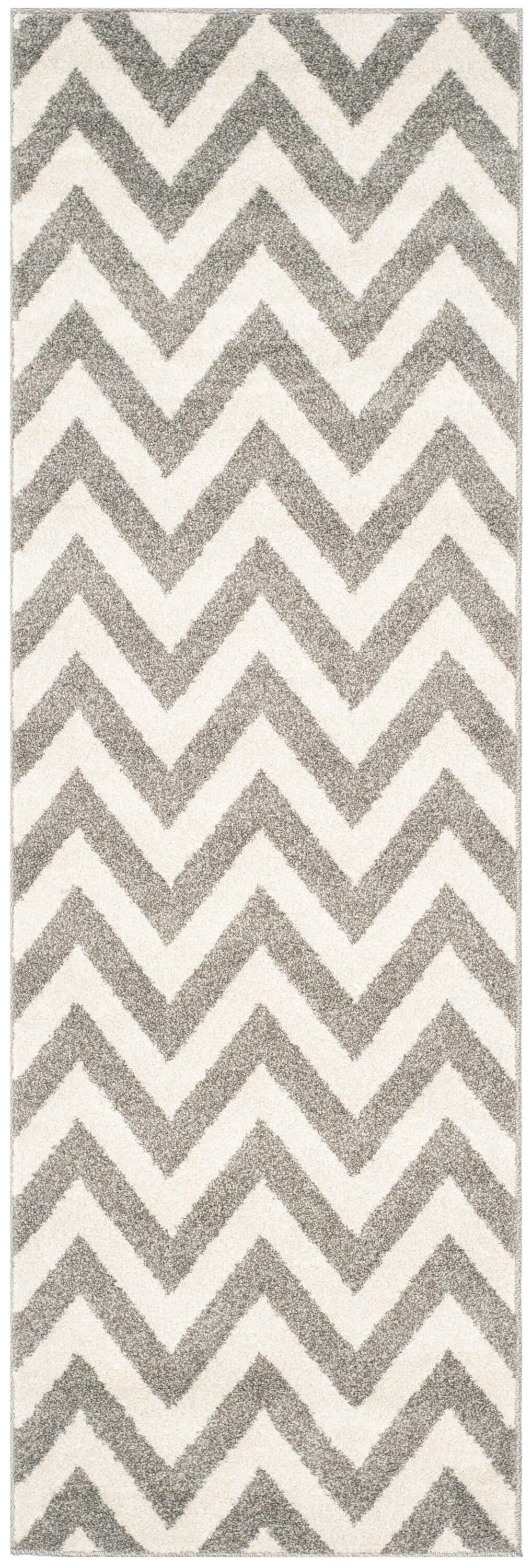 Amherst AMT419 Power Loomed Indoor Runner Rug - Dark Grey/Beige - 2'3"x11' - Safavieh