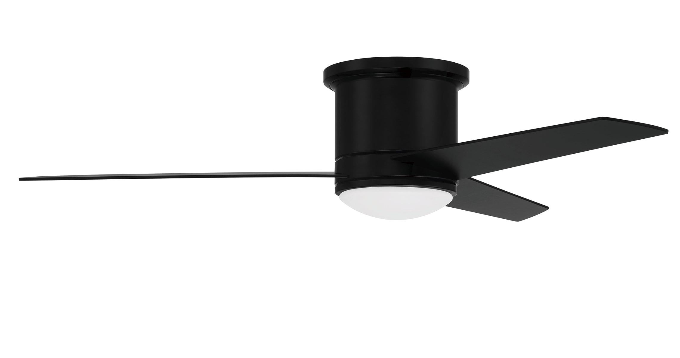 Cole 52" Flat Black Modern Ceiling Fan with LED Light and Remote