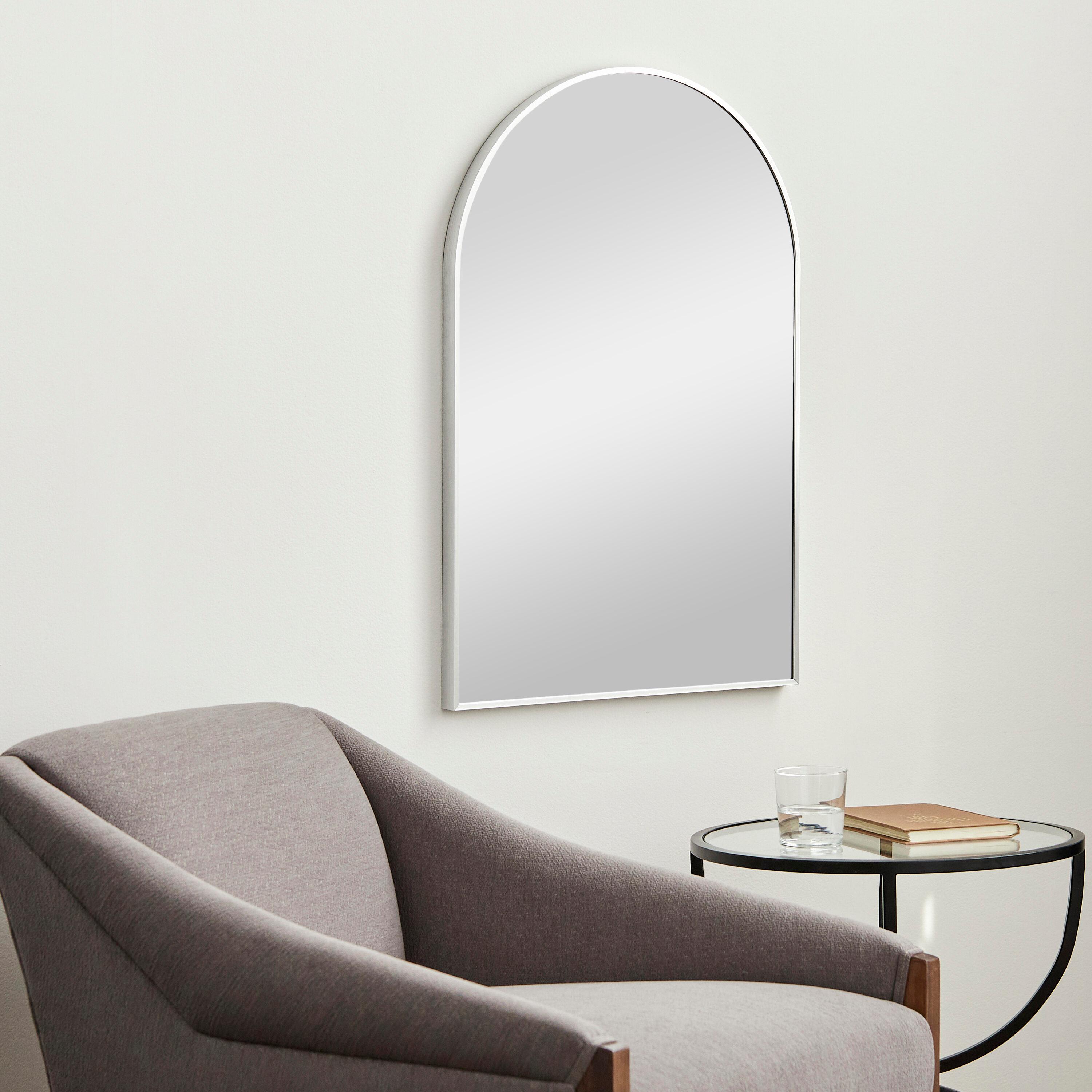 Elegant Rectangular Wood Framed Mirror in Brushed Silver and Gold