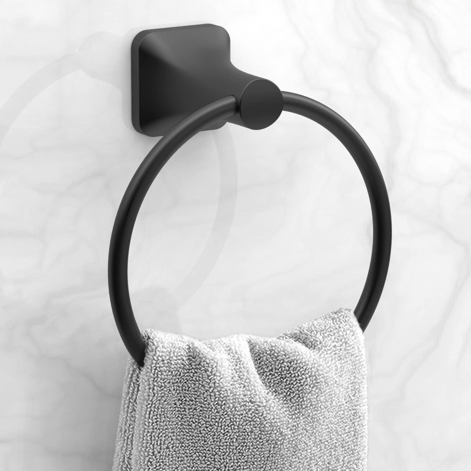 Moen Banbury Y2686BL Towel Ring, 6 in Dia Ring, Aluminum/Zinc, Matte, Wall Mounting