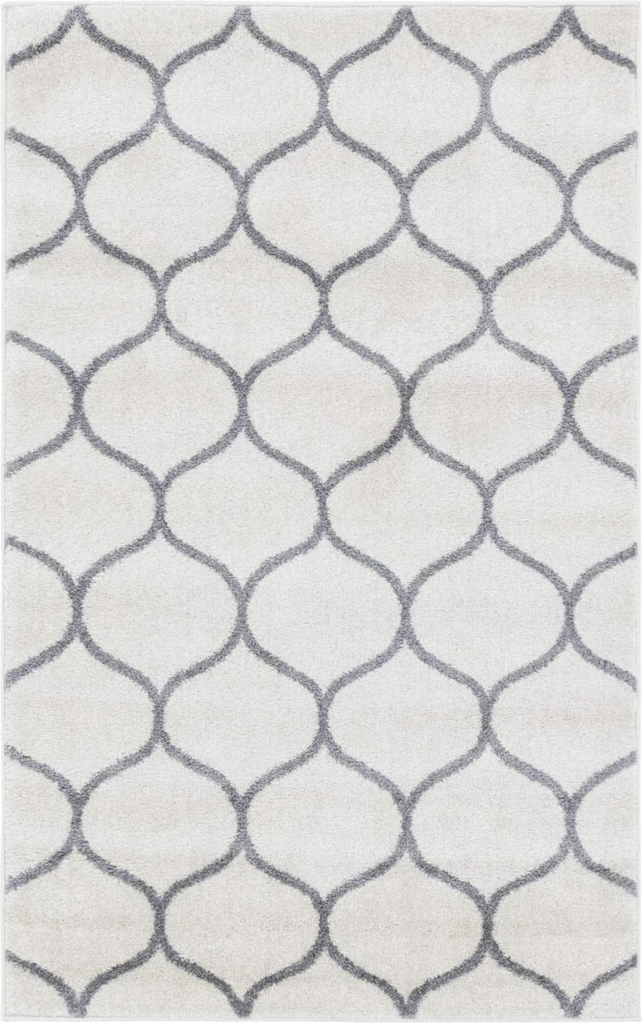 Unique Loom 3' 3 x 5' 3 Trellis Frieze Rounded Ivory Area Rug