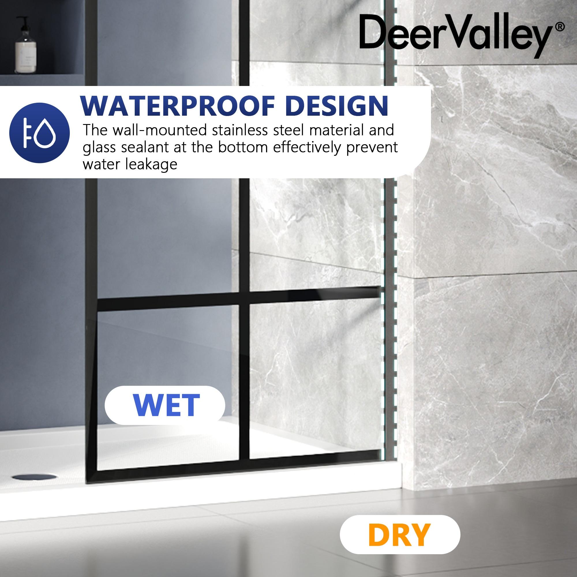 DV-1SD0219 32"×78" Single Fixed Tempered Glass Panel,Framed Shower Screen