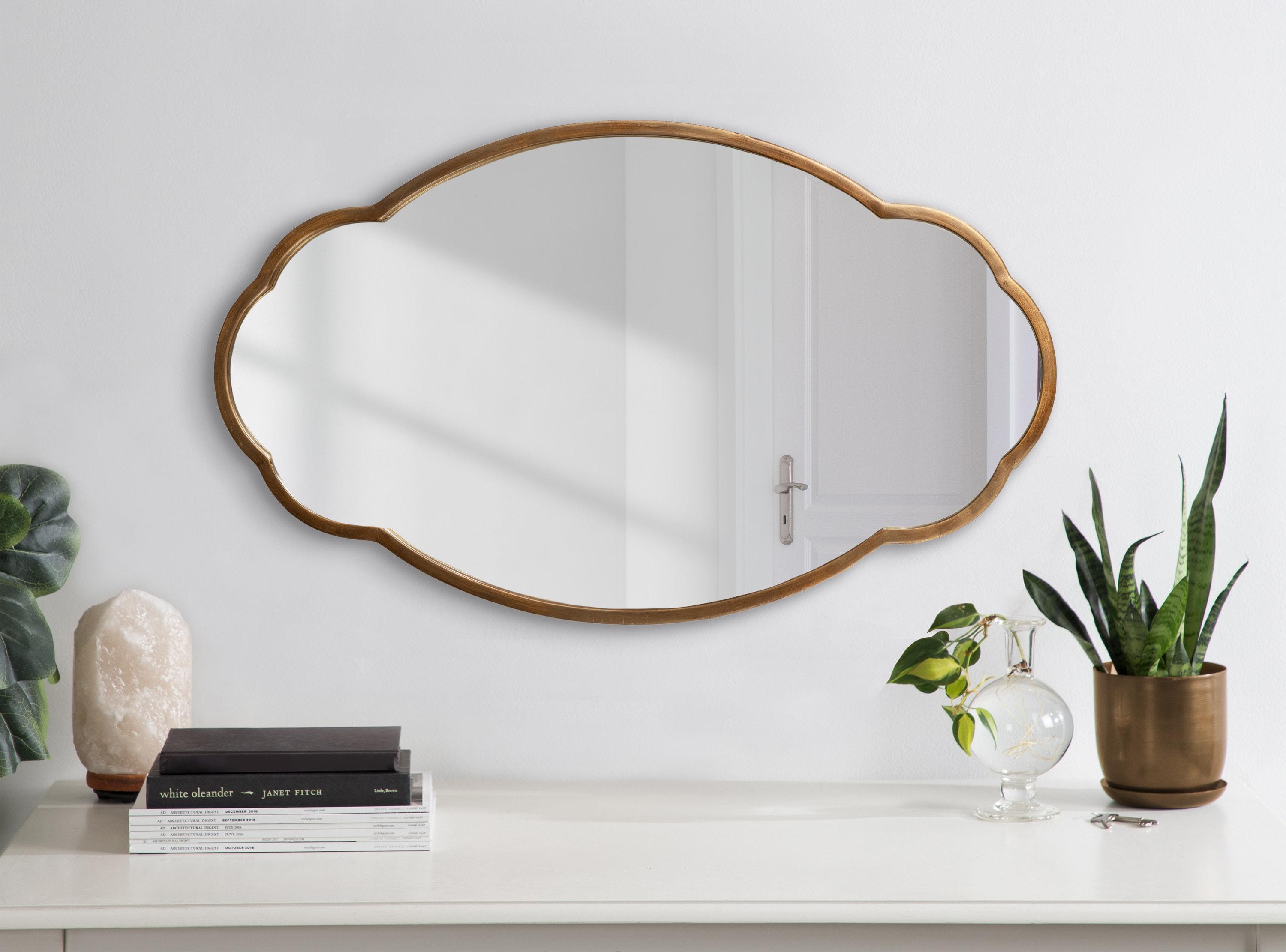Kate and Laurel 18 x 30 Oval Wall Mirror, Gold