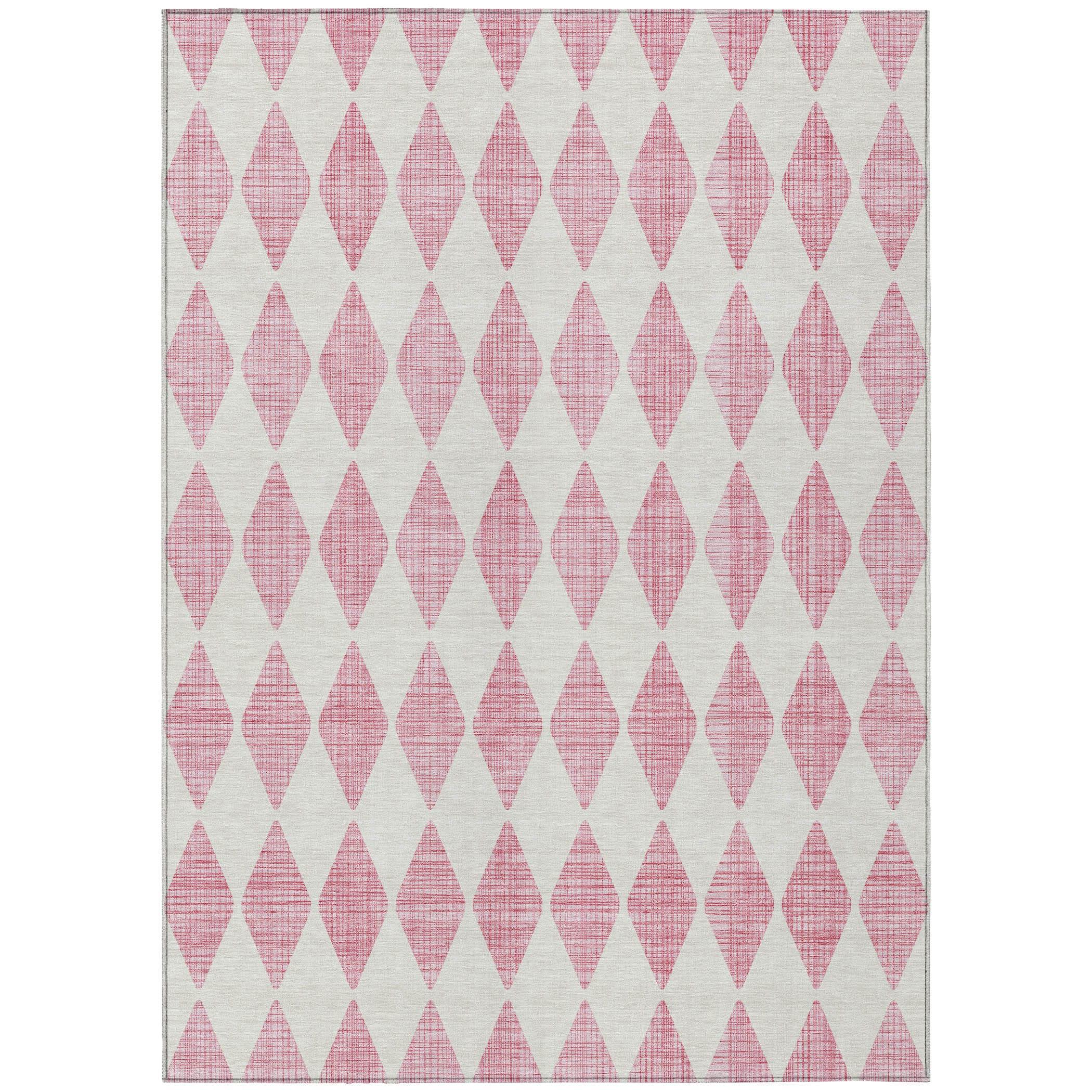 Addison Rugs Machine Washable Indoor/ Outdoor Chantille Diamonds Rug Pink - 8' x 10'