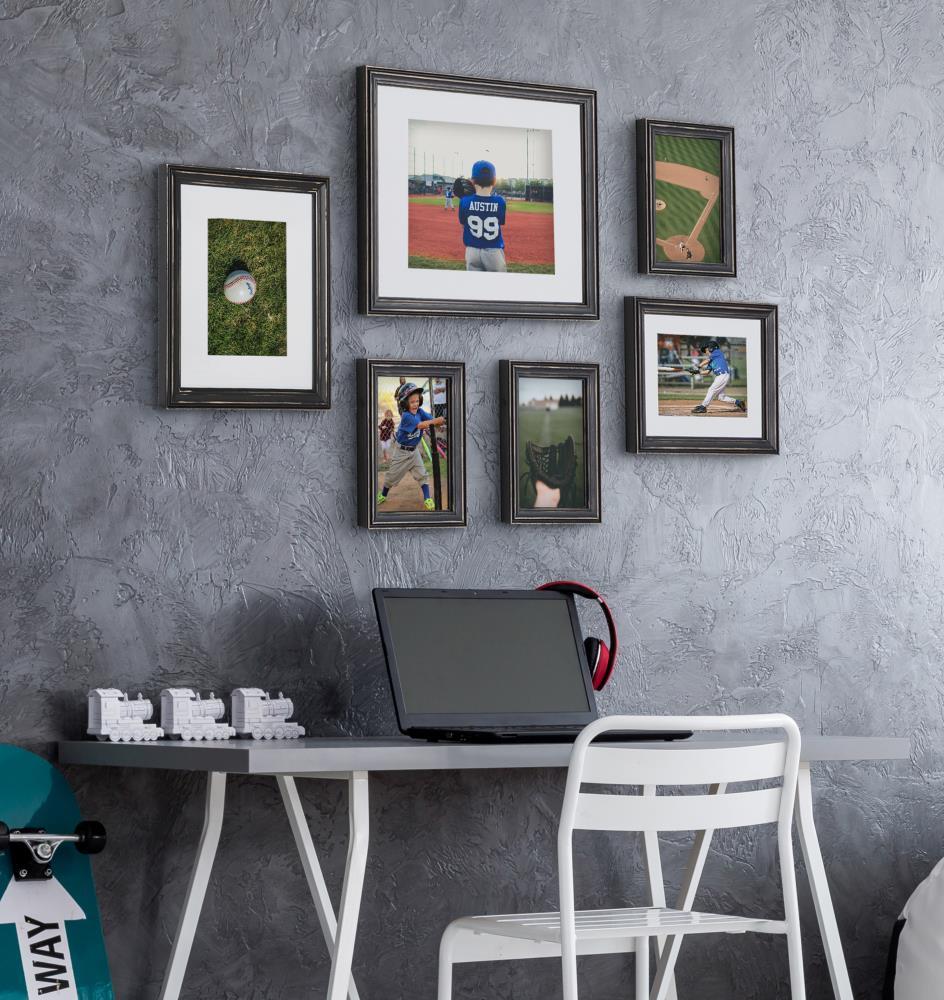 6pc Bordeaux Frame Box Set Black - Kate & Laurel All Things Decor: Wall Display, Sawtooth Hanger, Wood Material