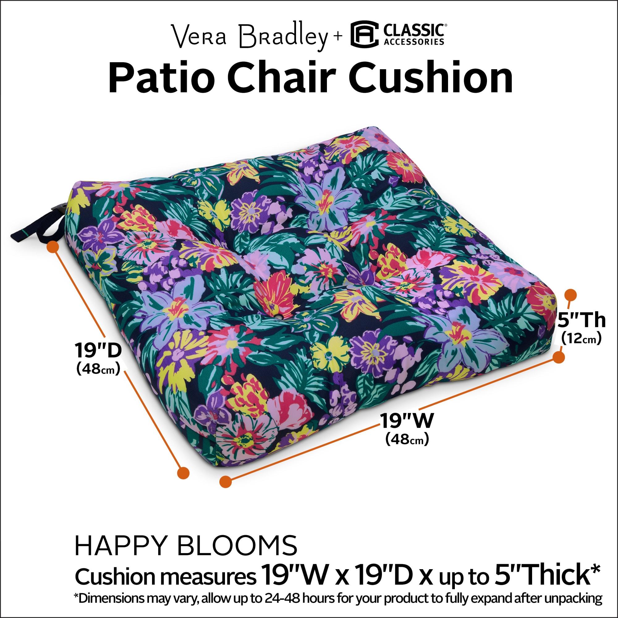 Vera Bradley 2pc 19"x19" Happy Blooms Outdoor Patio Chair Cushions