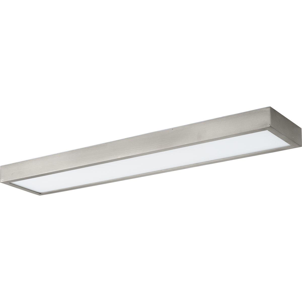 Progress Lighting Everlume 1-Light Brushed Nickel LED Modern Bath Vanity Light, Frosted Glass Shade, Damp Rated