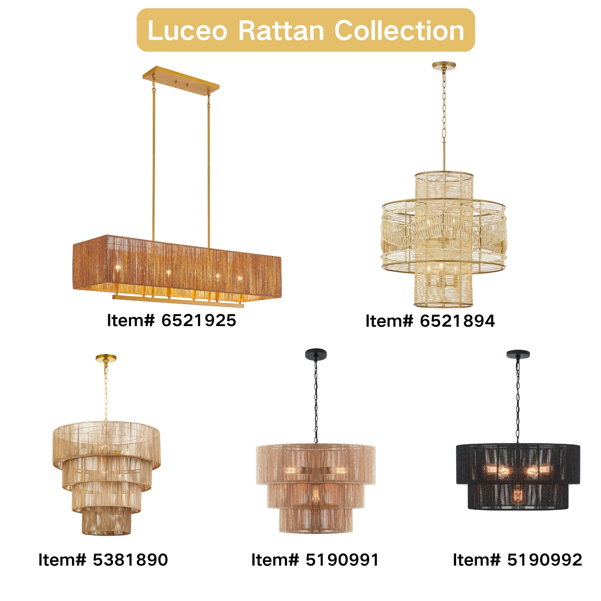 18 in. 5-Light Blackened Bronze Crystal Chandelier with Fabric Shade