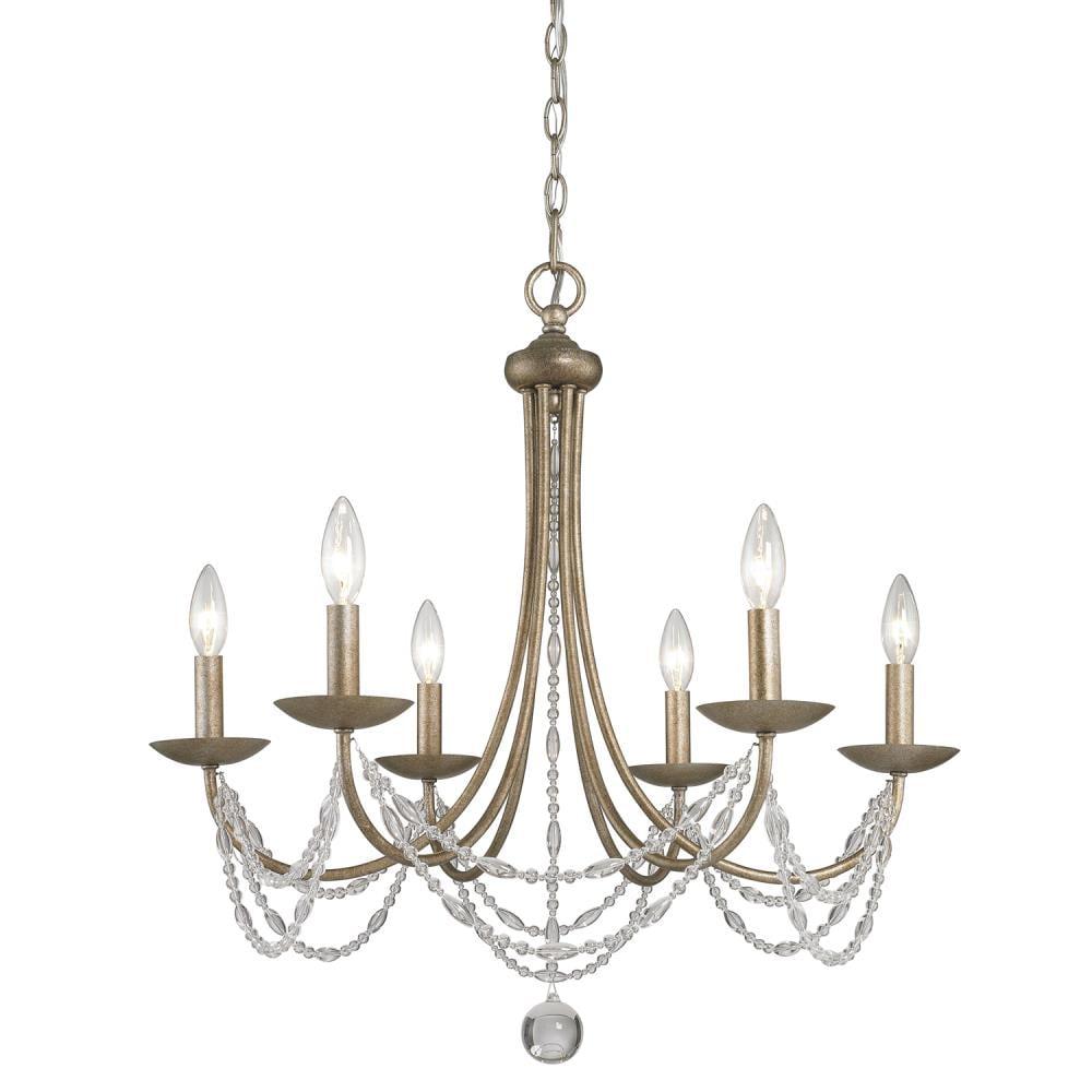 Golden Lighting Mirabella 6-Light Chandelier in Golden Aura
