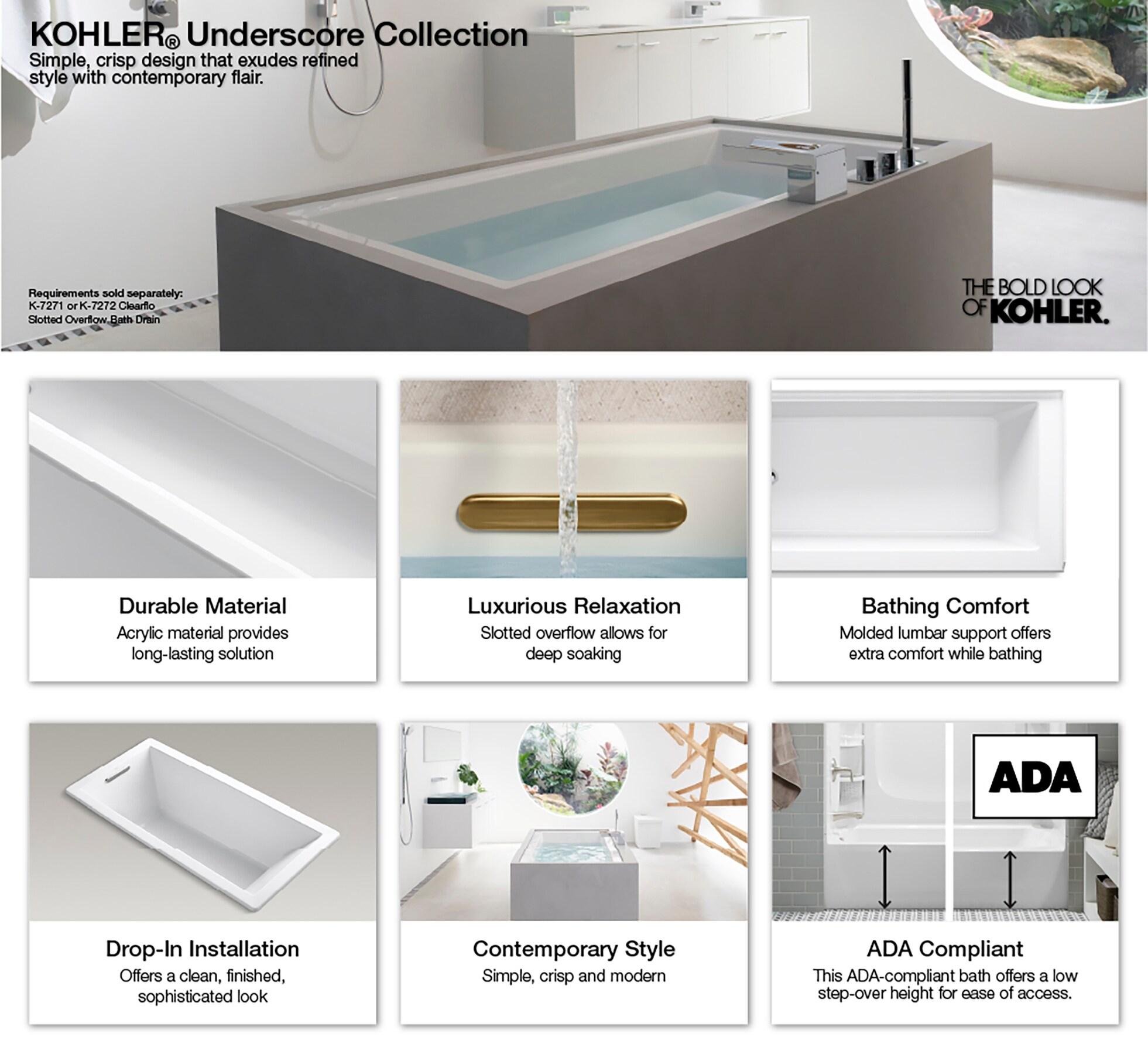Underscore 72" x 42" Soaking Bathtub