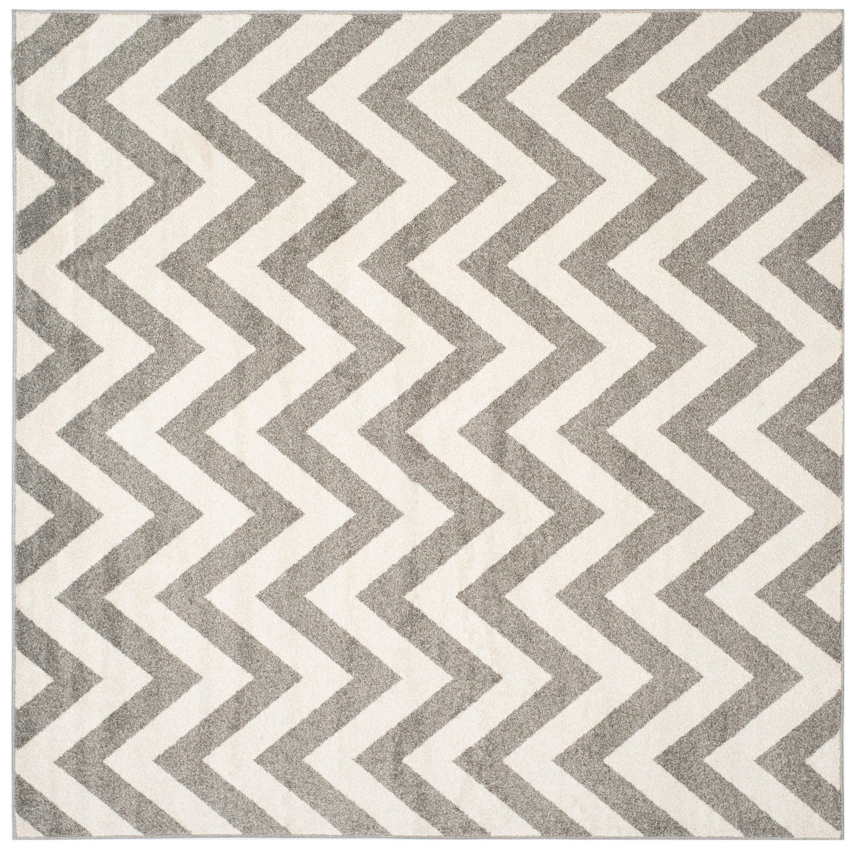 Amherst AMT419 Power Loomed Indoor Area Rug - Dark Grey/Beige - 5'x5' - Safavieh