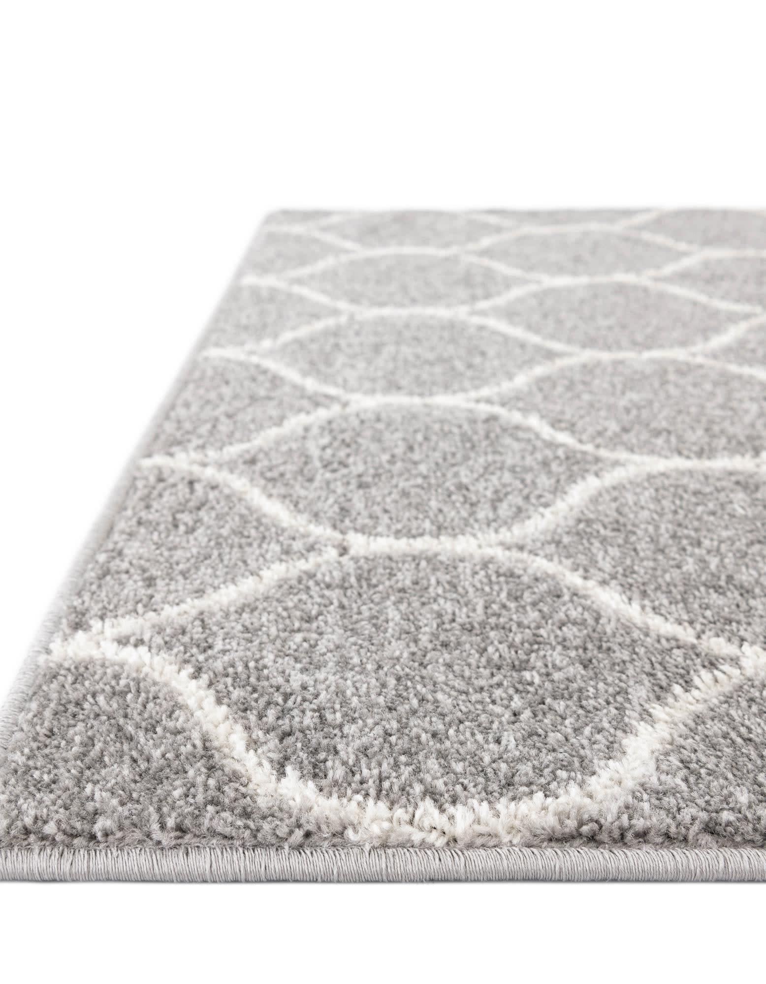 Unique Loom 5' 0 x 8' 0 Trellis Frieze Rounded Light Gray Area Rug