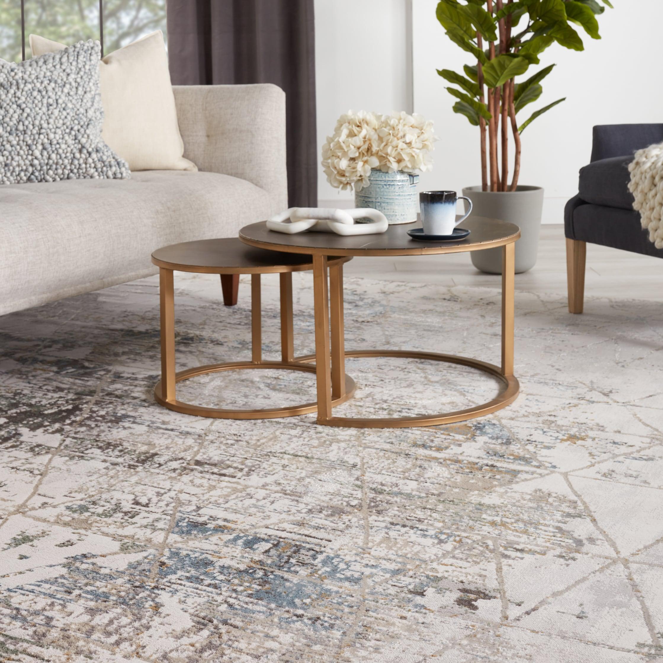 Jaipur Living Melo 6 x 9 (ft) Loomed Polyester Gray/Light Blue Rectangular Indoor Trellis Global Area rug