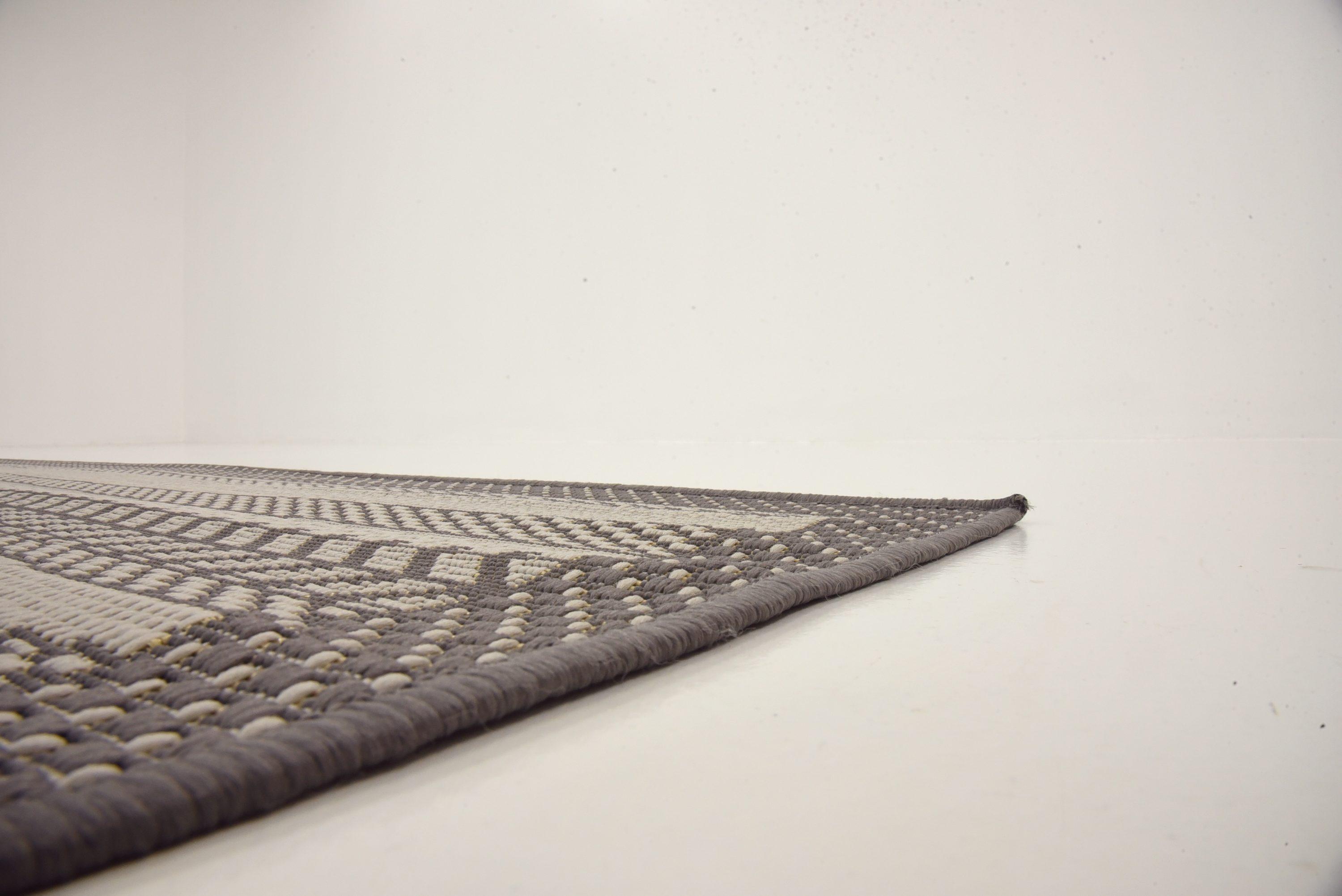 Unique Loom Outdoor Border Collection Area Rug - Lines (6' 1" Square Gray/Silver)