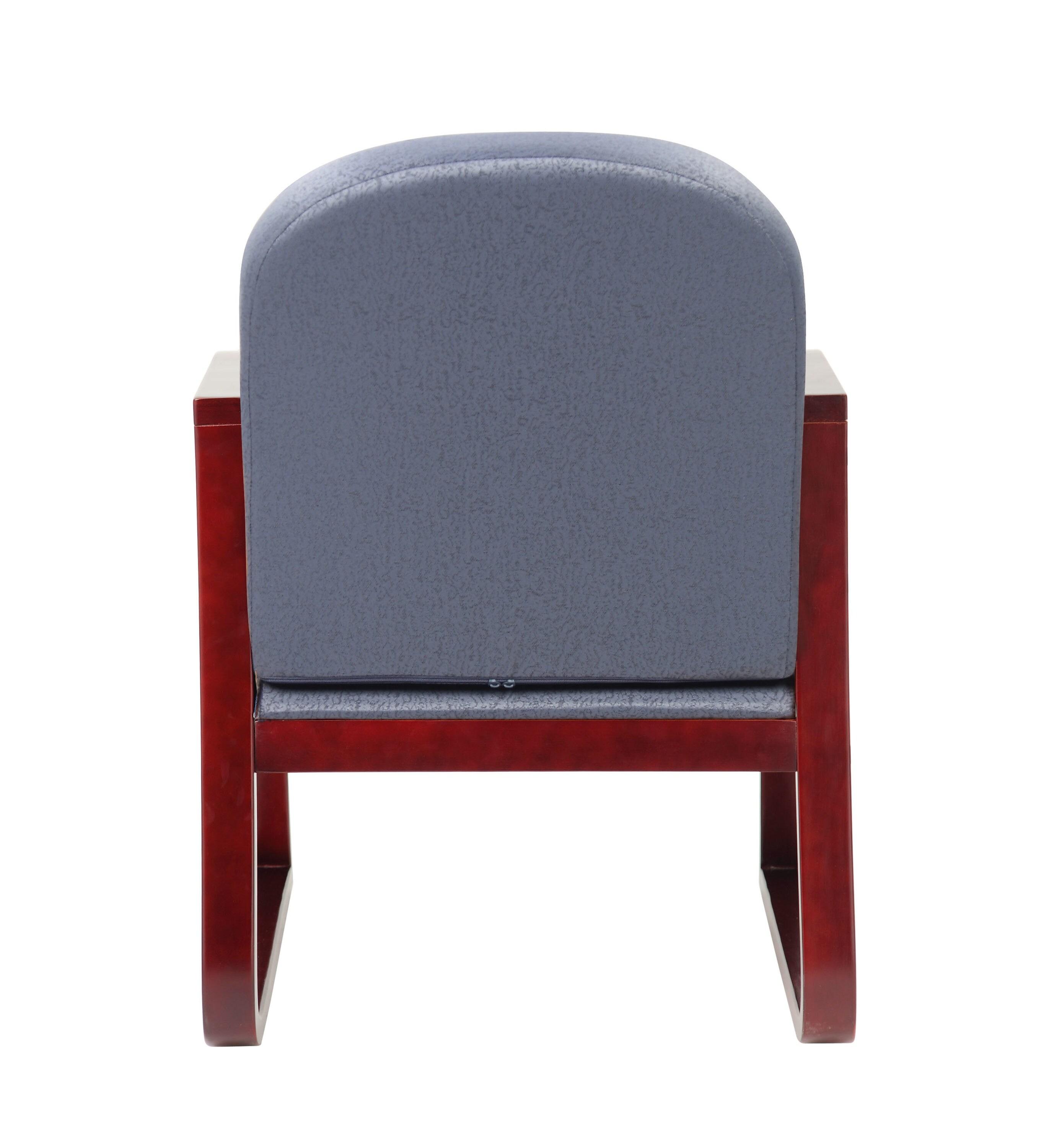 Mahogany Reception Chair Gray - Boss Office Products