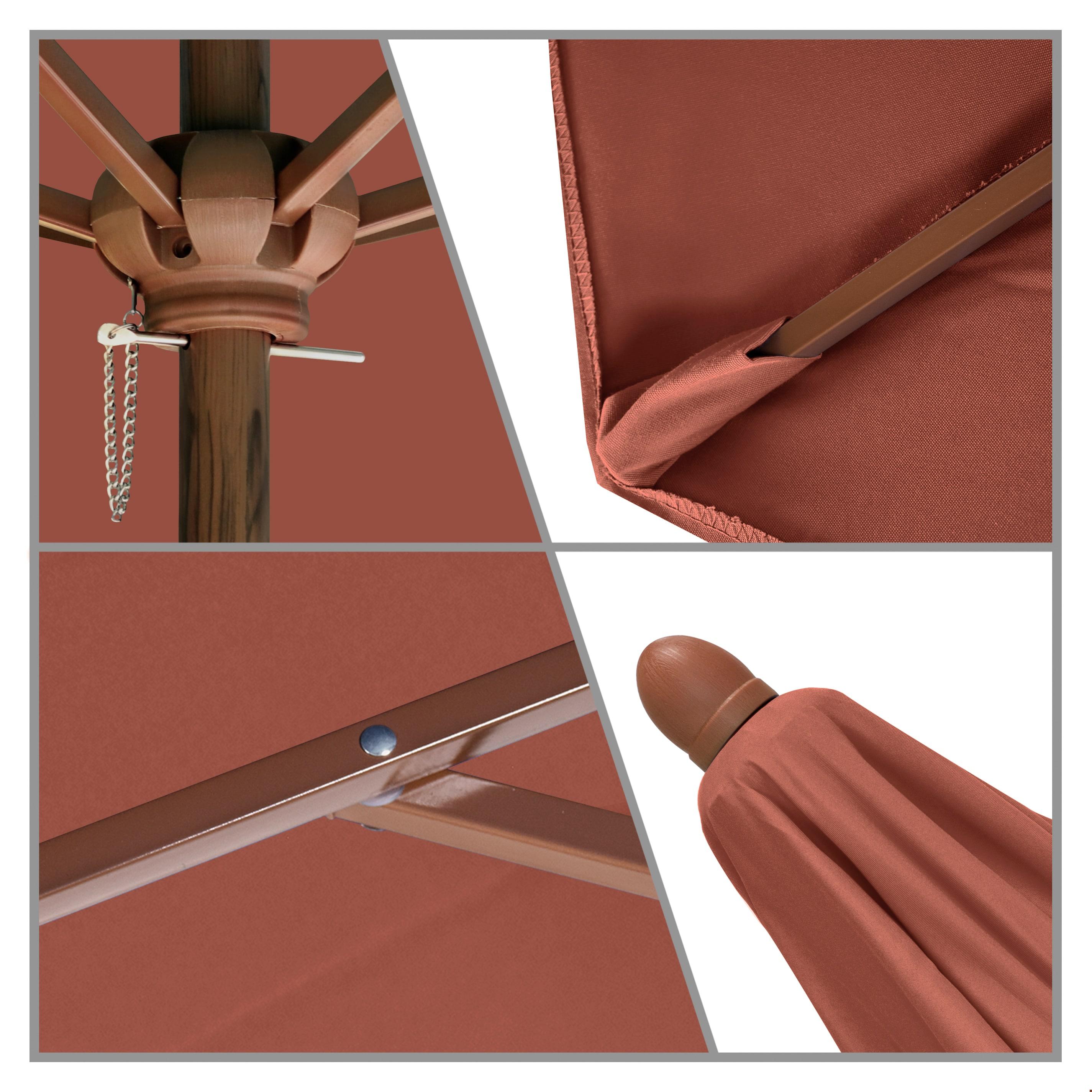 Astella 9 ft Brick Polyester Canopy Steel Pole Market Umbrella