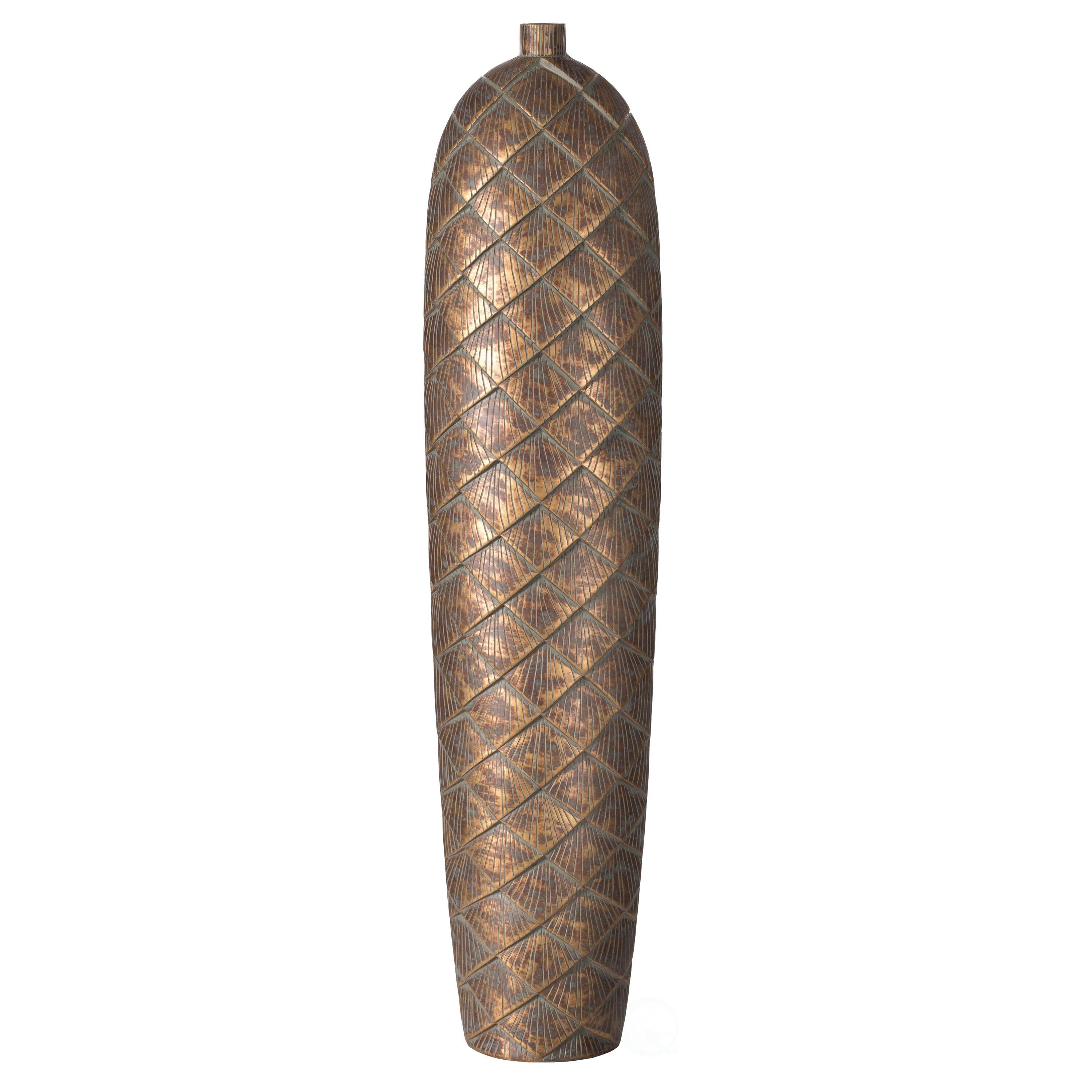 Uniquewise 37-inch-tall Cylinder Antique Floor Vase – Modern Living Room Decor - Ceramic Rustic Elegant Home Accent with Vintage Charm