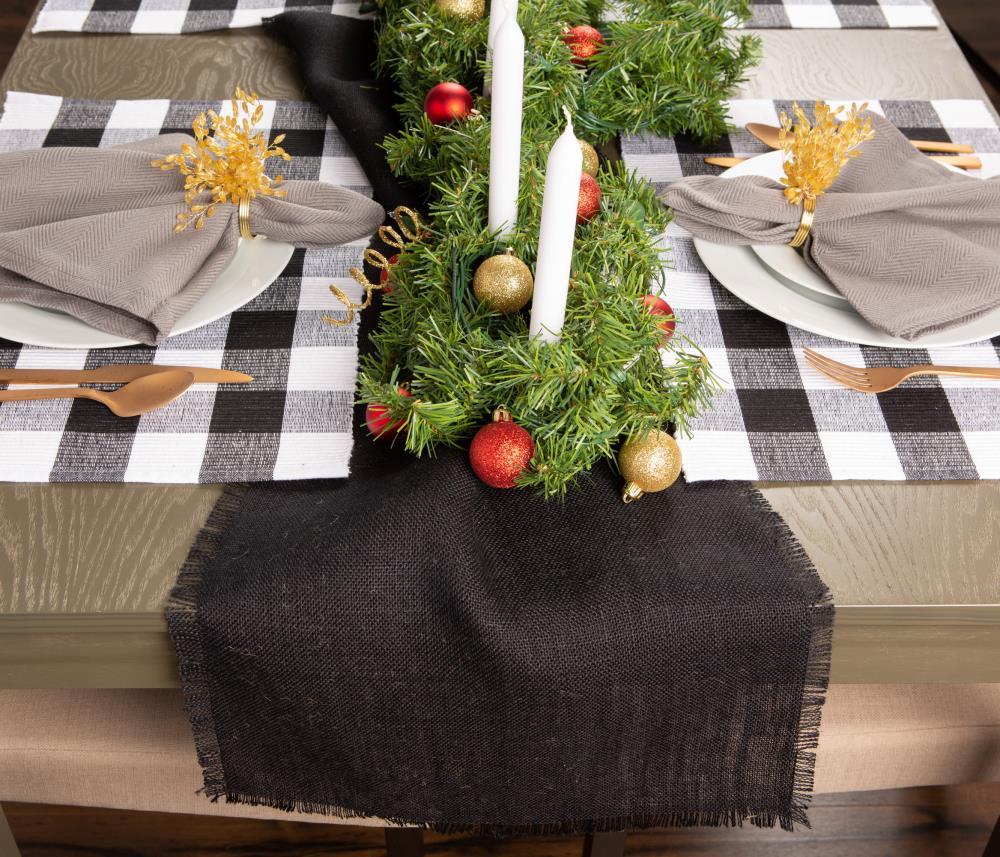 Design Imports Black Jute Table Runner 15X74