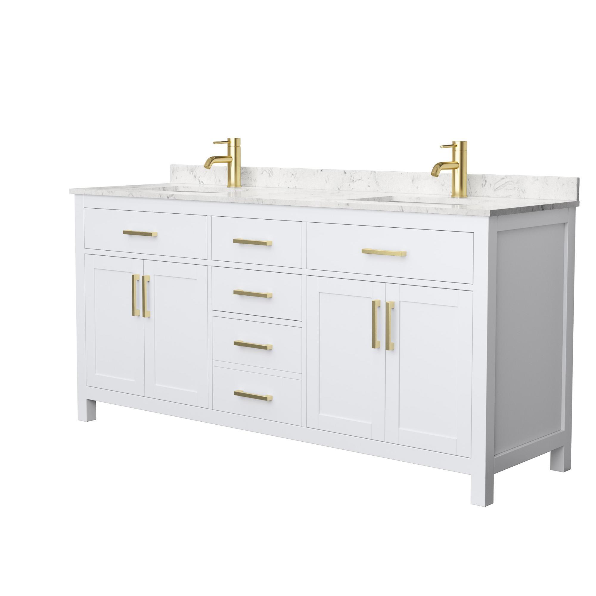 Beckett 72" Freestanding Double Bathroom Vanity with Cultured Marble Top