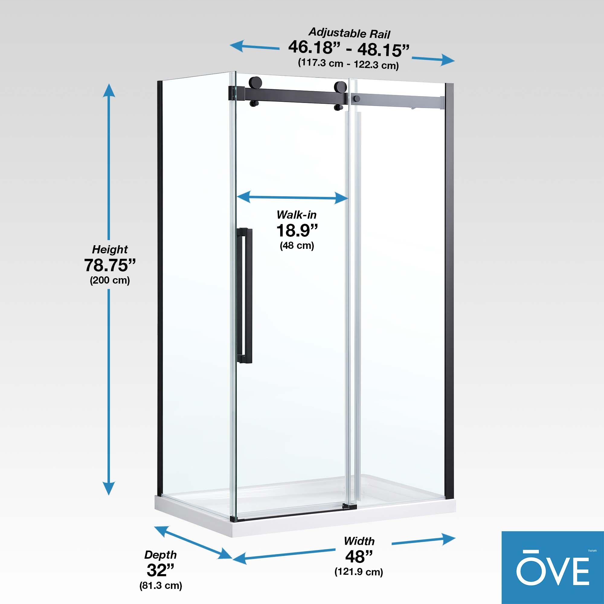 OVE Decors Bel Soft Close Stainless Steel 3-Piece 32-in x 48-in x 81-in Base/Door Corner Shower Kit