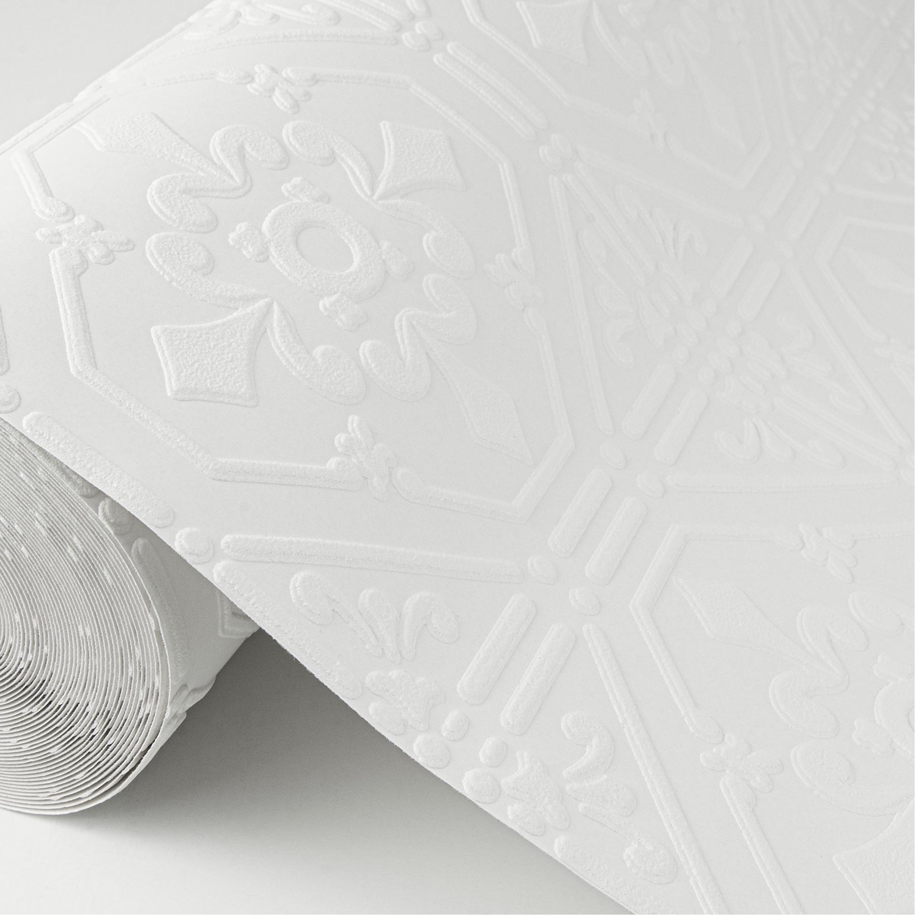 Brewster Home Fashions Brooklyn White Tin Paintable Wallpaper