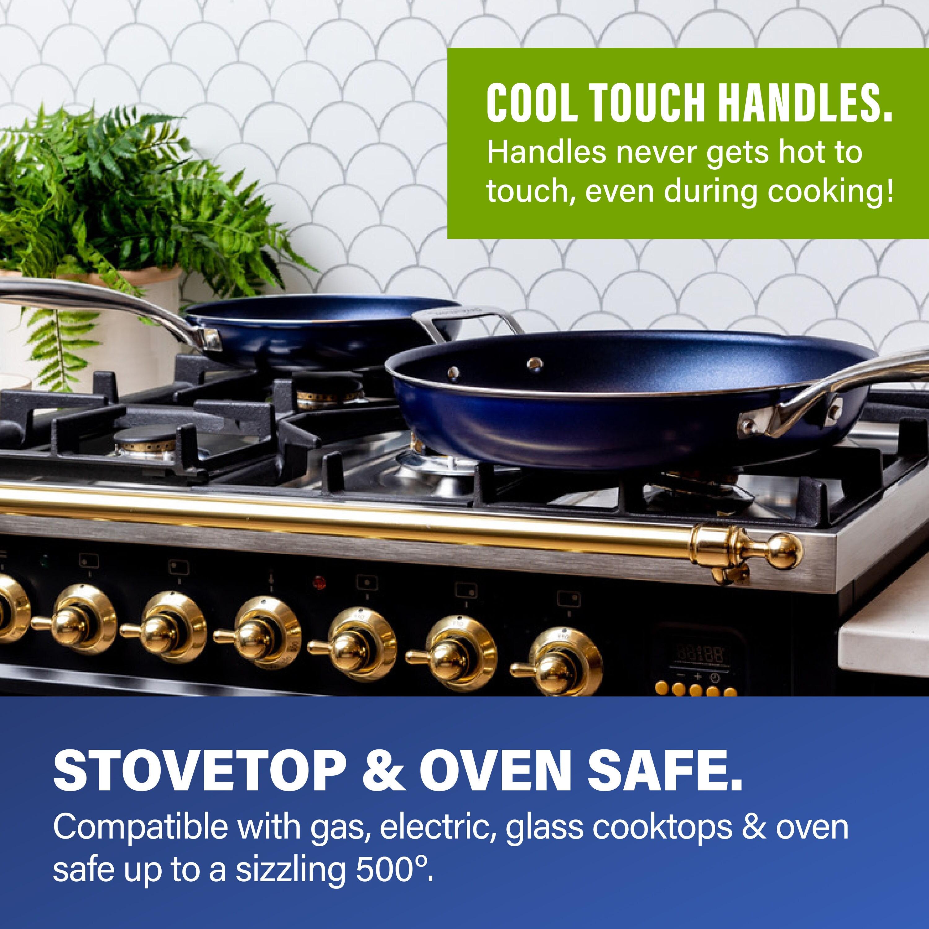Granitestone Blue 20 Piece Aluminum Non Stick Cookware & Bakeware Set with Ultra Nonstick Surface, Oven & Dishwasher Safe